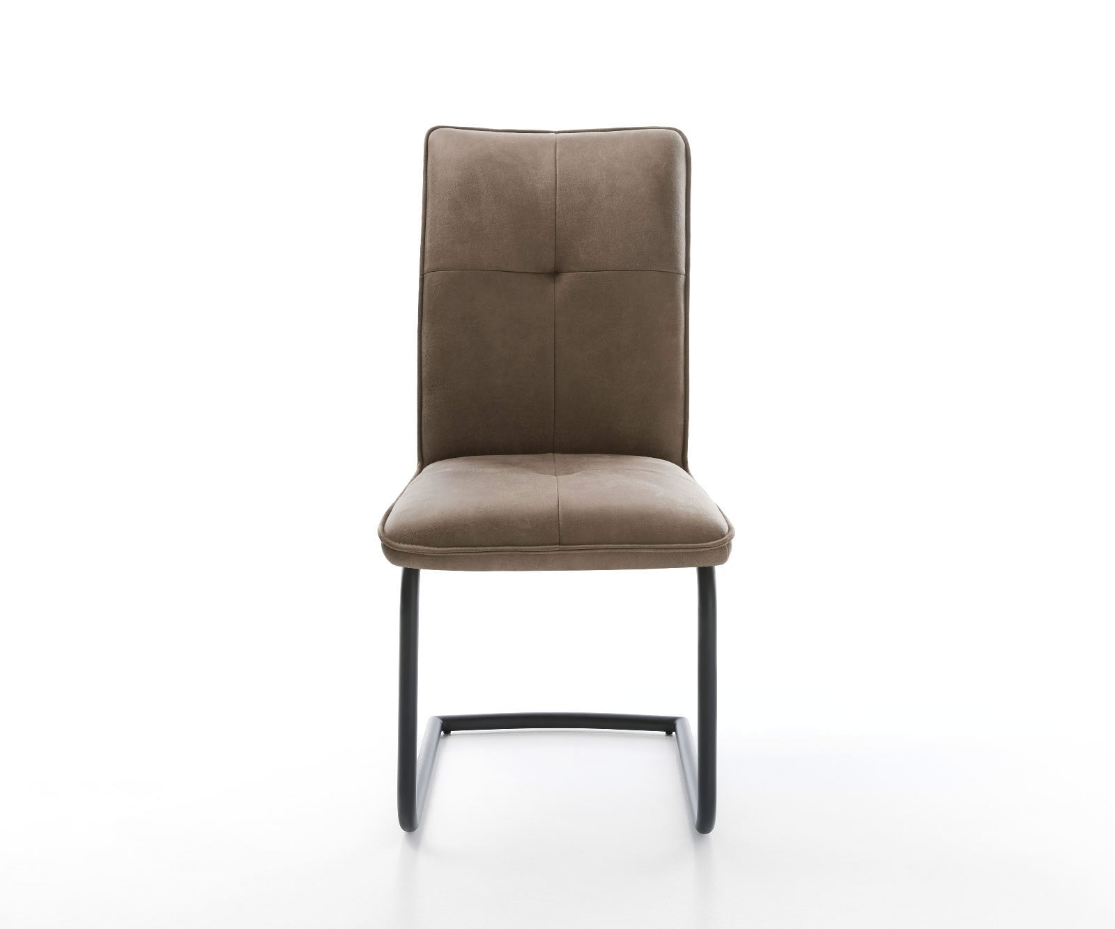 Freischwinger Maddy-Flex Mikrofaser Taupe Vintage Freischwinger rund Schwarz 2