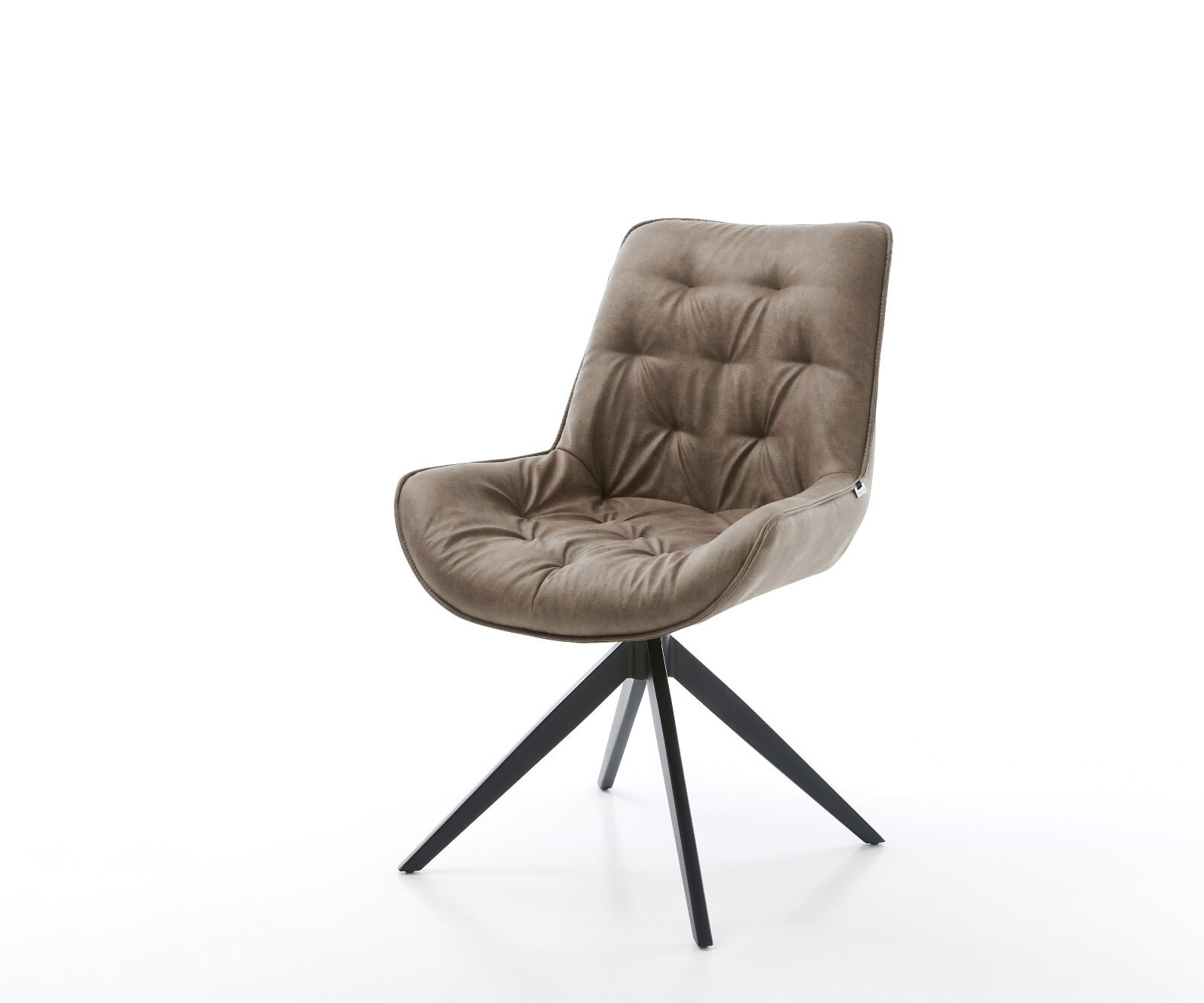 Esszimmerstuhl Taimi-Flex Mikrofaser Taupe Vintage Kreuzgestell breit Schwa günstig online kaufen