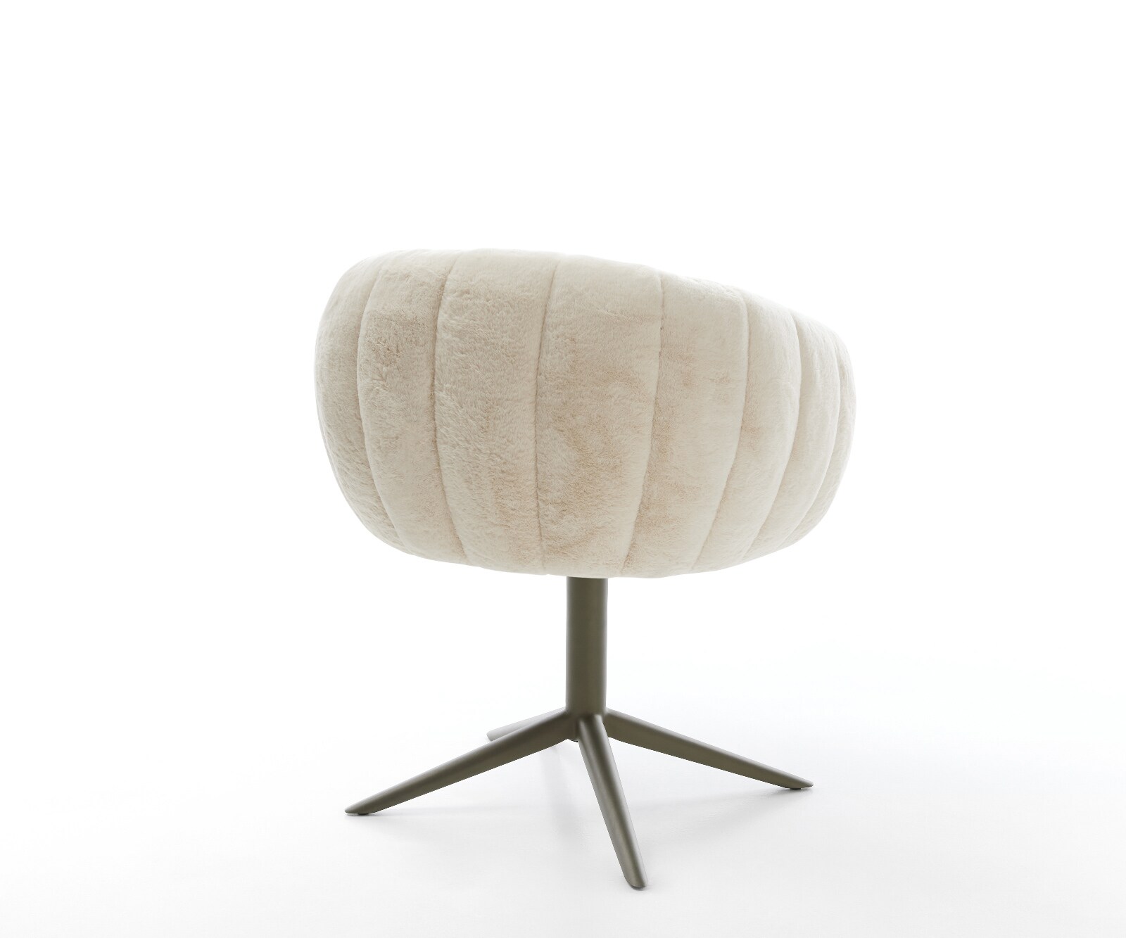 Drehstuhl Jada-Flex Plüsch Creme-Weiß Fußkreuz Effektfinish Titan 360° drehbar Wippfunktion Taschenfederkern 5