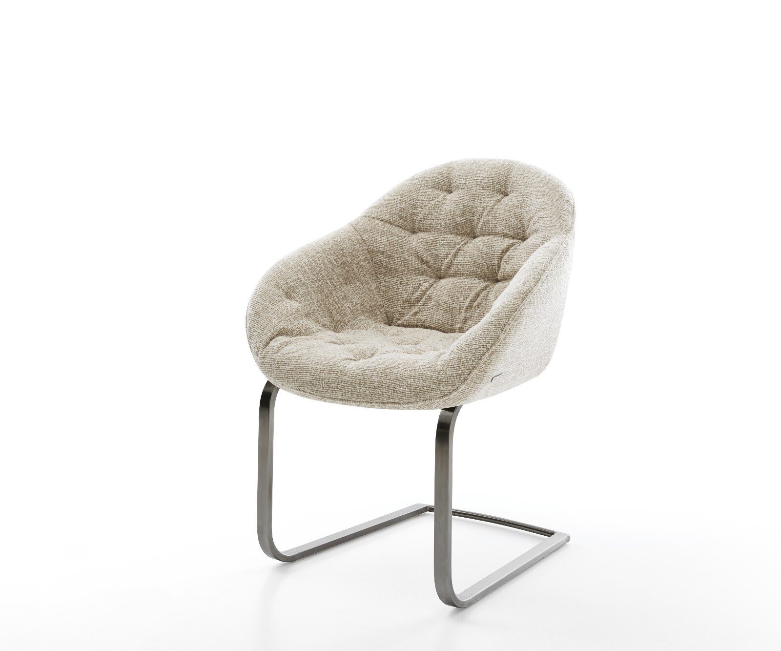 DELIFE Freischwinger Gaio-Flex Webstoff Soft Beige Freischwinger flach Graphit
