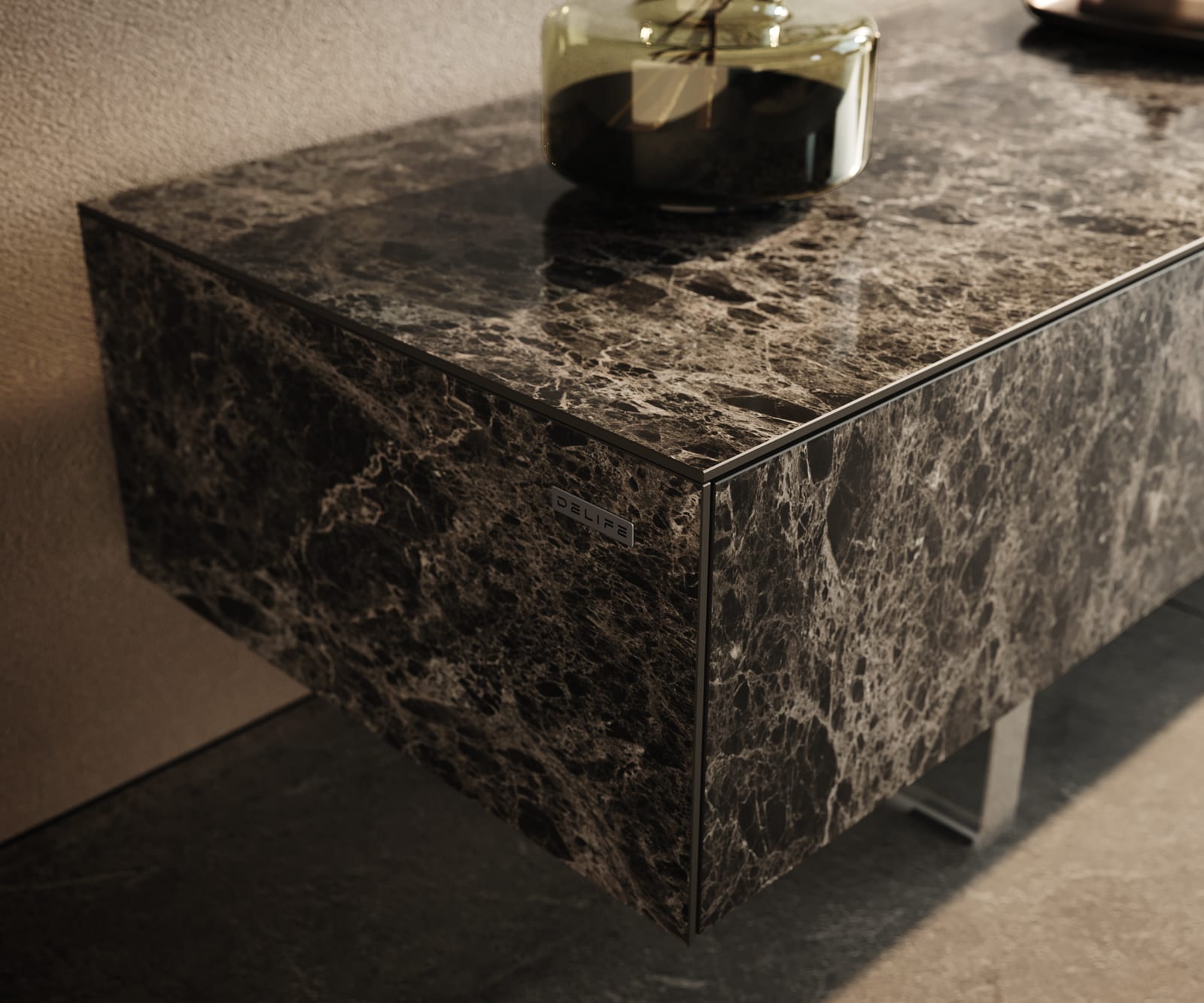 Lowboard Cuor 200 cm Keramik Emperador Extra Lucidato Dunkelbraun 1 Klappe 1 Schubfach Fuß Schwebeoptik Acrylglas 5 Lowboard Cuor 200 cm Keramik Emperador Extra Lucidato Dunkelbraun 1 Klappe 1 Schubfach Fuß Schwebeoptik Acrylglas 5