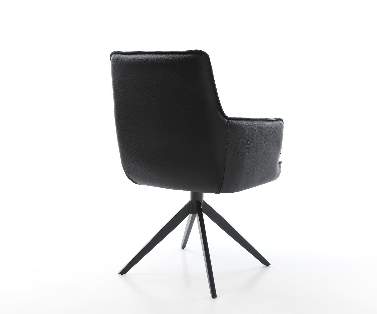 Drehstuhl Heira-Flex mit Armlehnen Echt-Leder Schwarz Kreuzgestell breit Schwarz 360° drehbar Wippfunktion Taschenfederkern 4 Drehstuhl Heira-Flex mit Armlehnen Echt-Leder Schwarz Kreuzgestell breit Schwarz 360° drehbar Wippfunktion Taschenfederkern 4