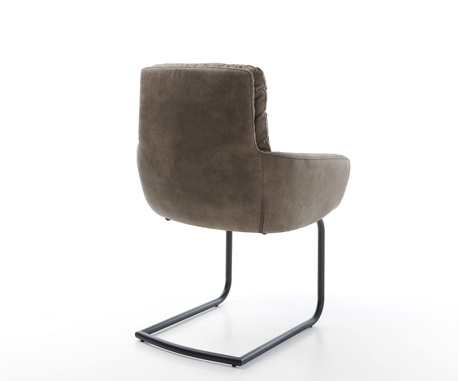 Freischwinger Abelia-Flex mit Armlehnen Mikrofaser Taupe Vintage Freischwinger rund Schwarz 5
