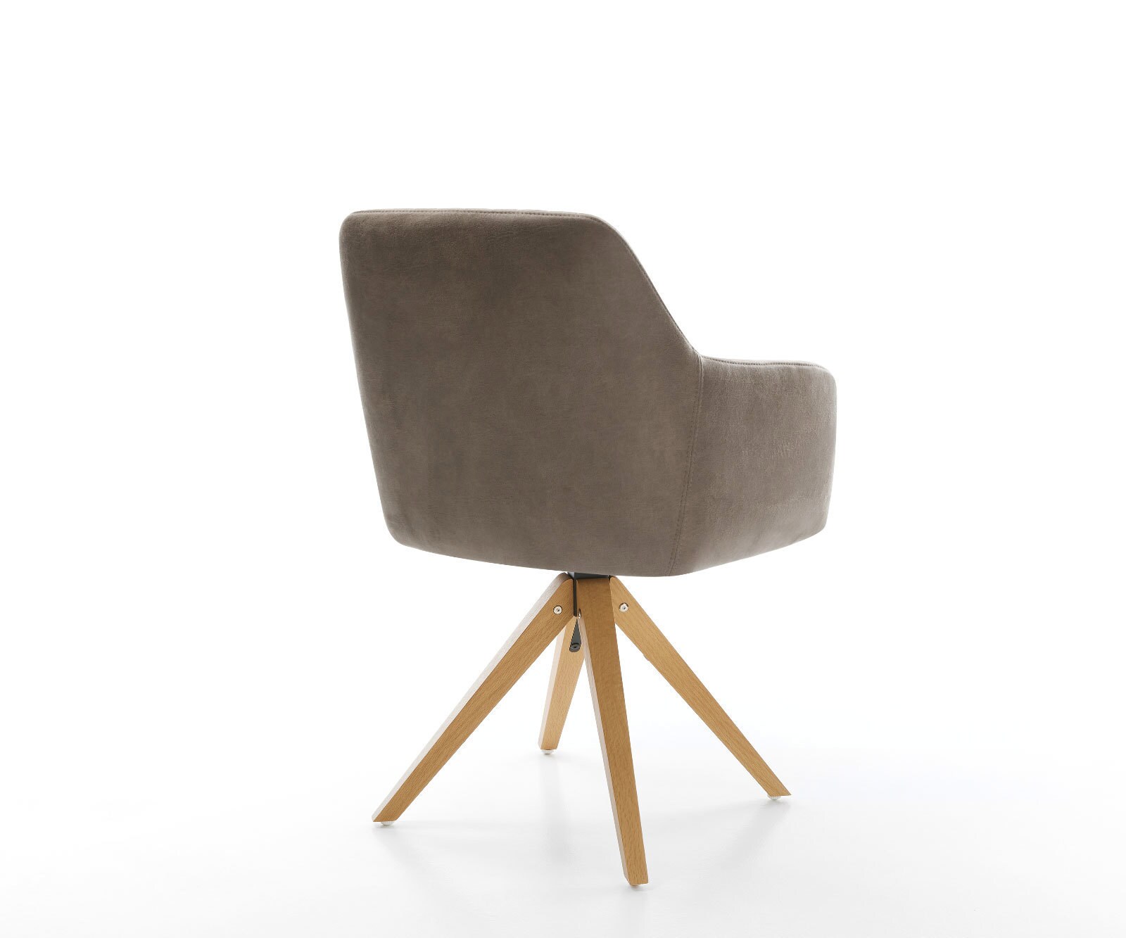 Esszimmerstuhl Greg-Flex Mikrofaser Taupe Vintage Holzgestell kantig Natur Taschenfederkern 4