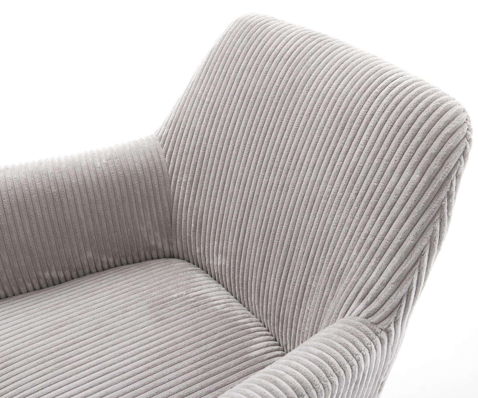 Freischwinger Xana-Flex mit Armlehnen Cord Silbergrau Freischwinger flach Edelstahl Taschenfederkern 4