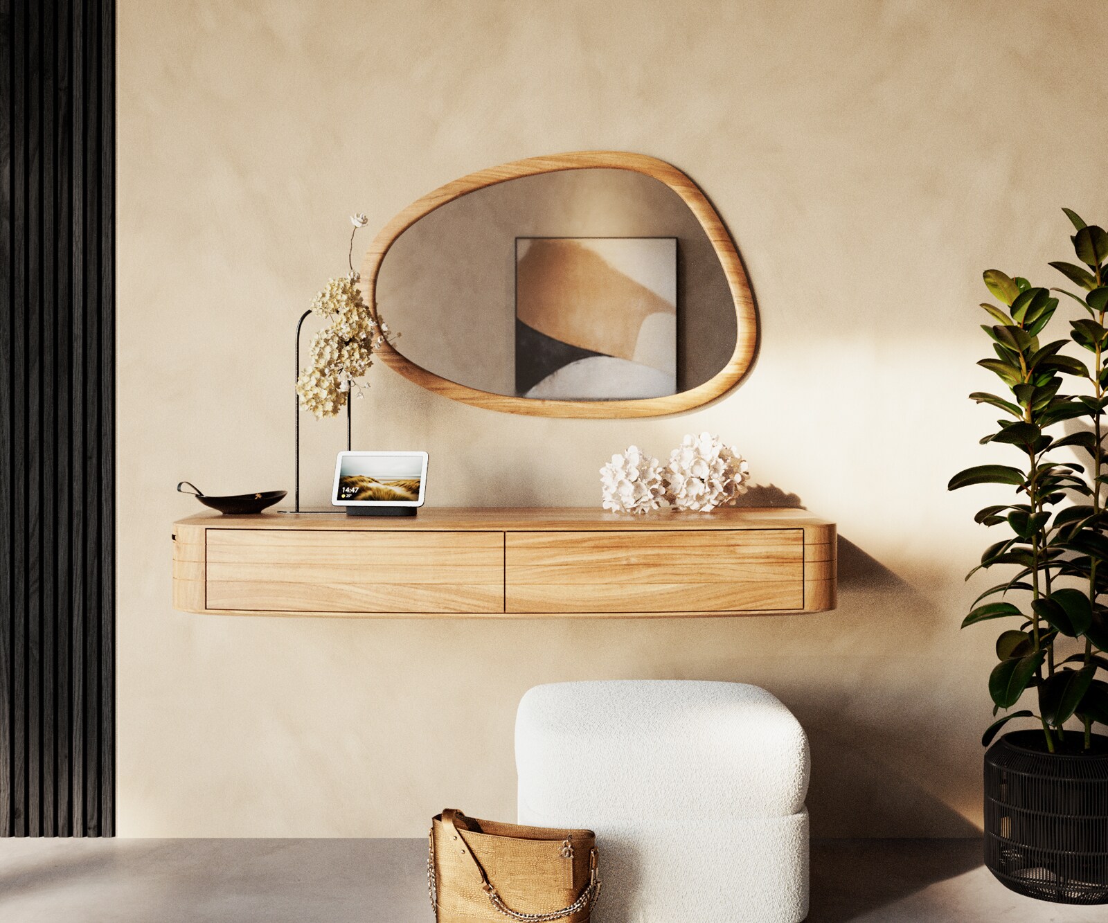 Spiegel Cermin 82x55 cm Akazie Aura 1