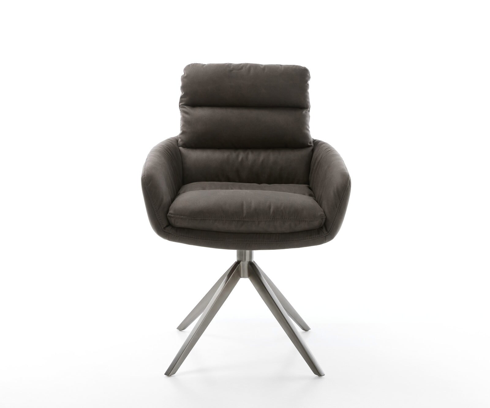 Drehstuhl Abelia-Flex mit Armlehnen Mikrofaser Anthrazit Vintage Kreuzgestell breit Graphit 360° drehbar Wippfunktion 2