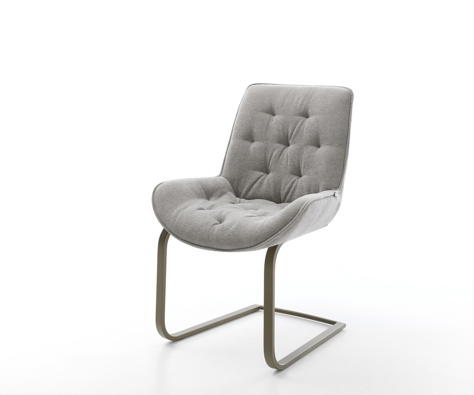 DELIFE Freischwinger Taimi-Flex Strukturstoff Soft Grau Freischwinger flach Effektfinish Titan