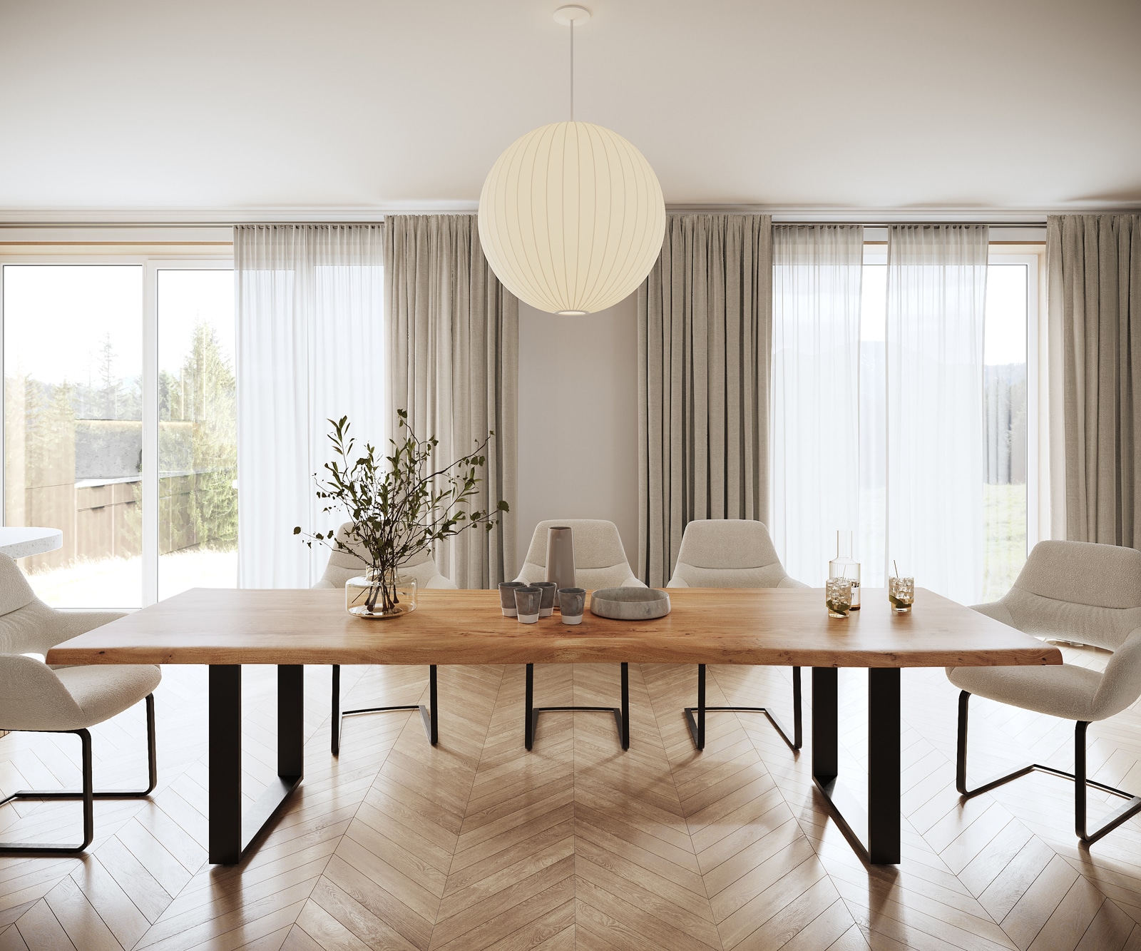 Esstisch Edge 300x100 XL Akazie Natur Metall schwarz Live-Edge 1 Esstisch Edge 300x100 XL Akazie Natur Metall schwarz Live-Edge 1