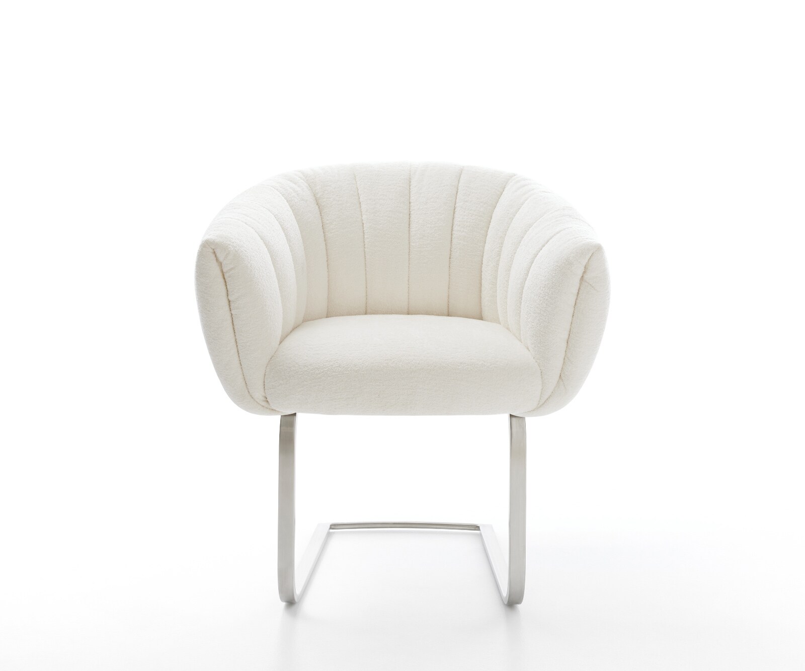 Freischwinger Jada-Flex Bouclé Soft Beige Freischwinger flach Edelstahl Taschenfederkern 2