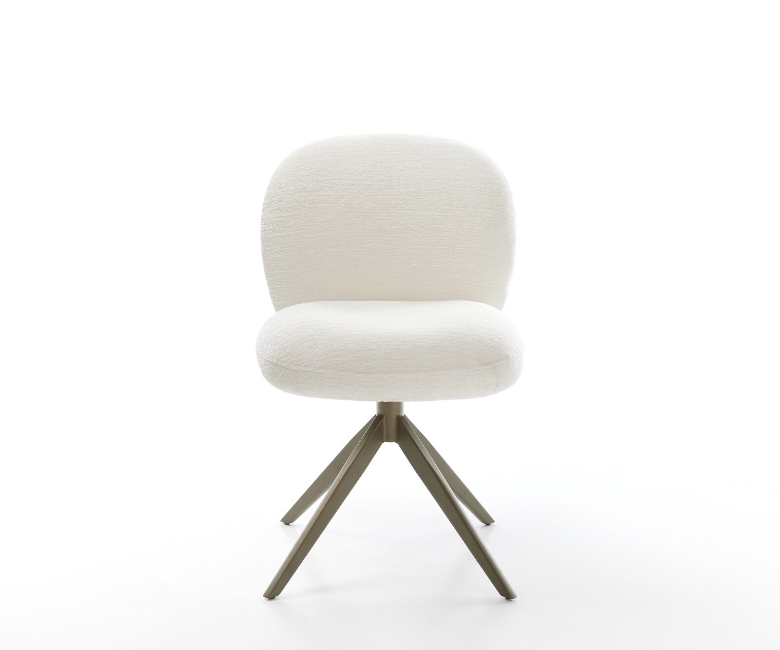 Drehstuhl Nube-Flex Bouclé Soft Beige Kreuzgestell breit Effektfinish Titan 360° drehbar Wippfunktion Taschenfederkern 2