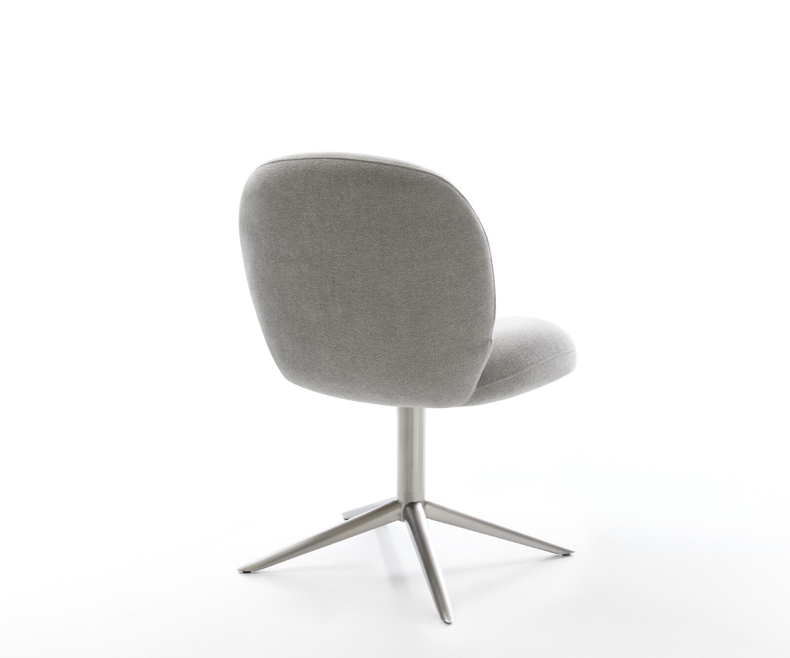 Drehstuhl Nube-Flex Strukturstoff Soft Grau Fußkreuz Edelstahl 360° drehbar Wippfunktion Taschenfederkern 5