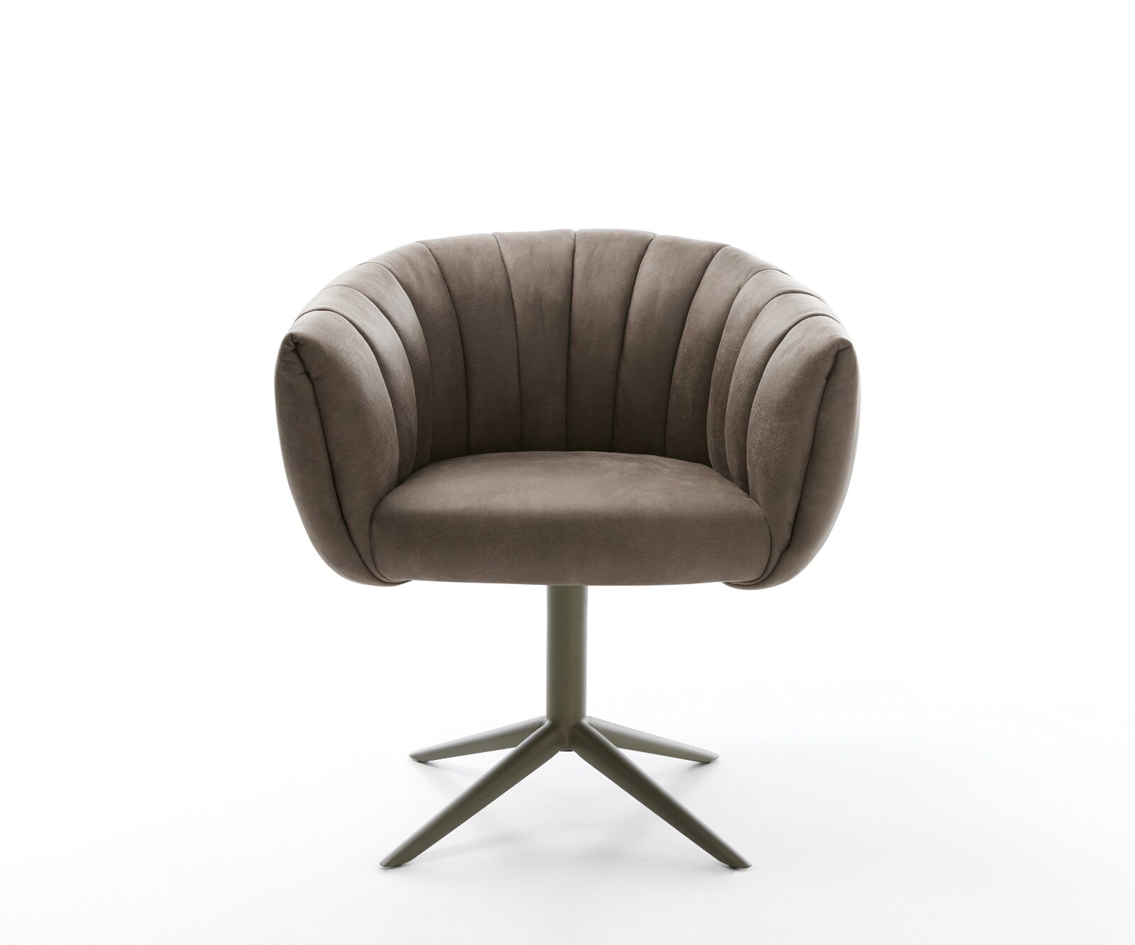 Drehstuhl Jada-Flex Mikrofaser Taupe Vintage Fußkreuz Effektfinish Titan 360° drehbar Wippfunktion Taschenfederkern 2