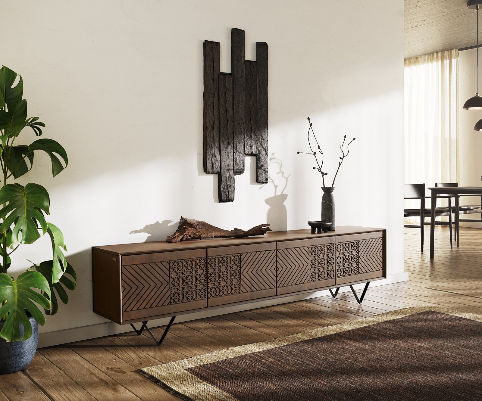 Lowboard Manjula Mango Braun 4 Türen Lowboard Manjula Mango Braun 4 Türen