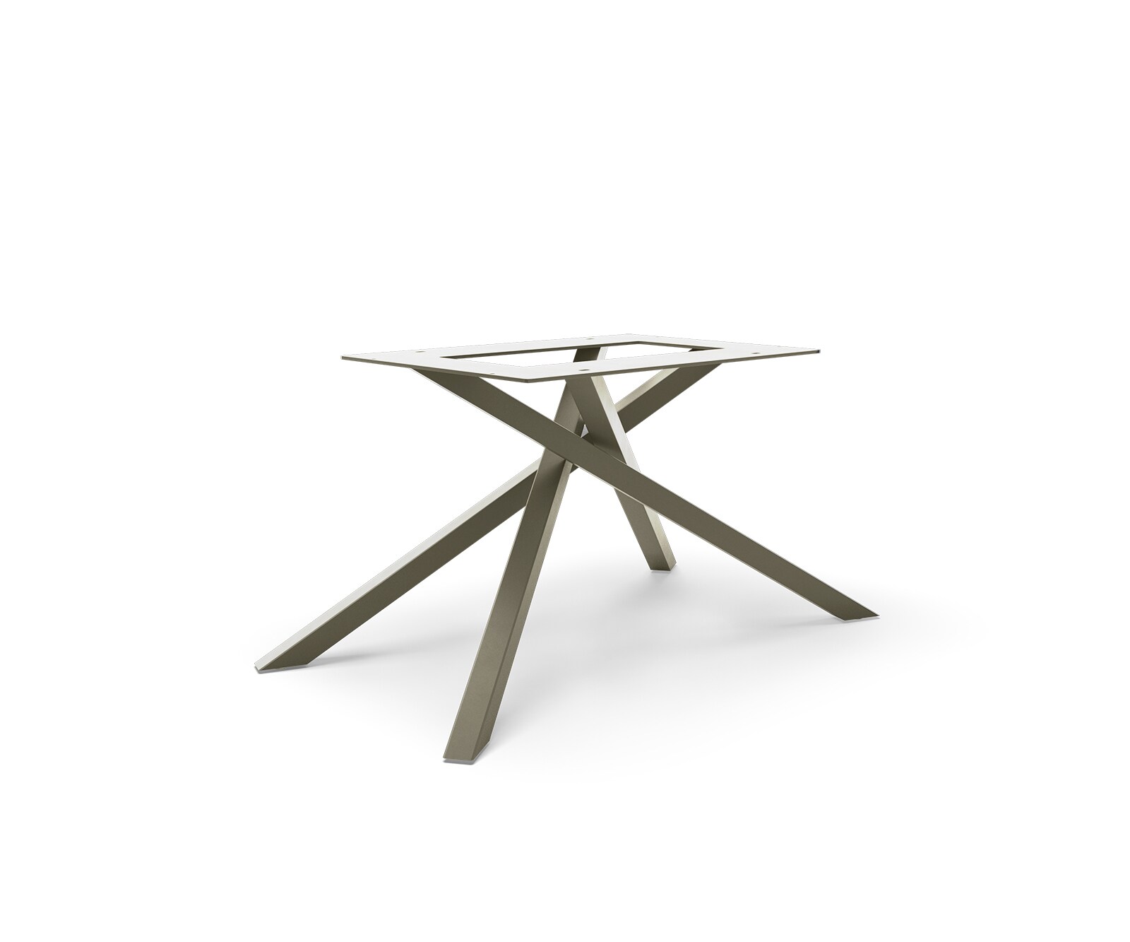 Kreuzgestell Rechteck Metall Effektfinish Titan für Tischplatten ab 200 cm 1