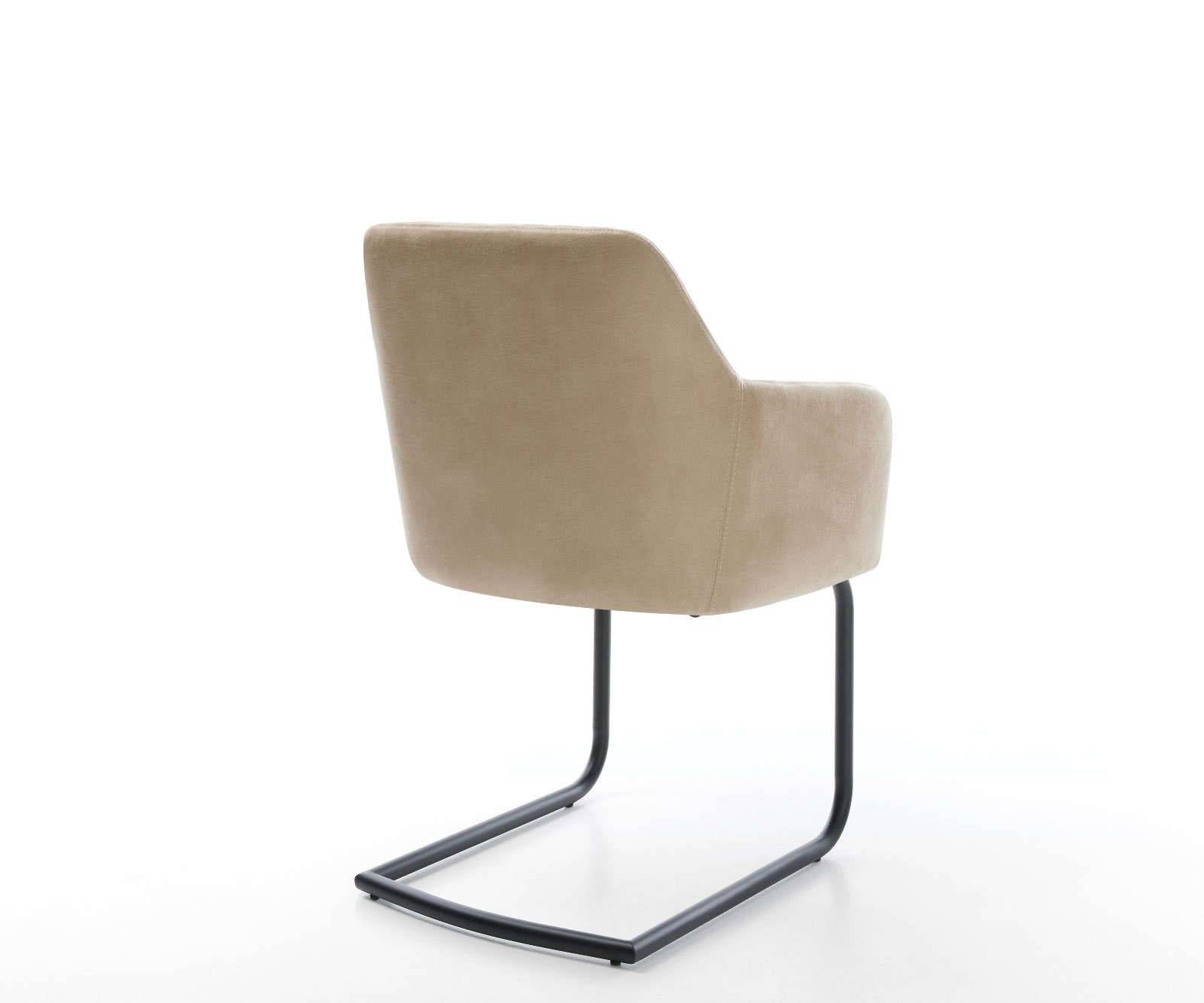 Freischwinger Greg-Flex Mikrofaser Beige Vintage Freischwinger rund Schwarz Taschenfederkern 4 Freischwinger Greg-Flex Mikrofaser Beige Vintage Freischwinger rund Schwarz Taschenfederkern 4