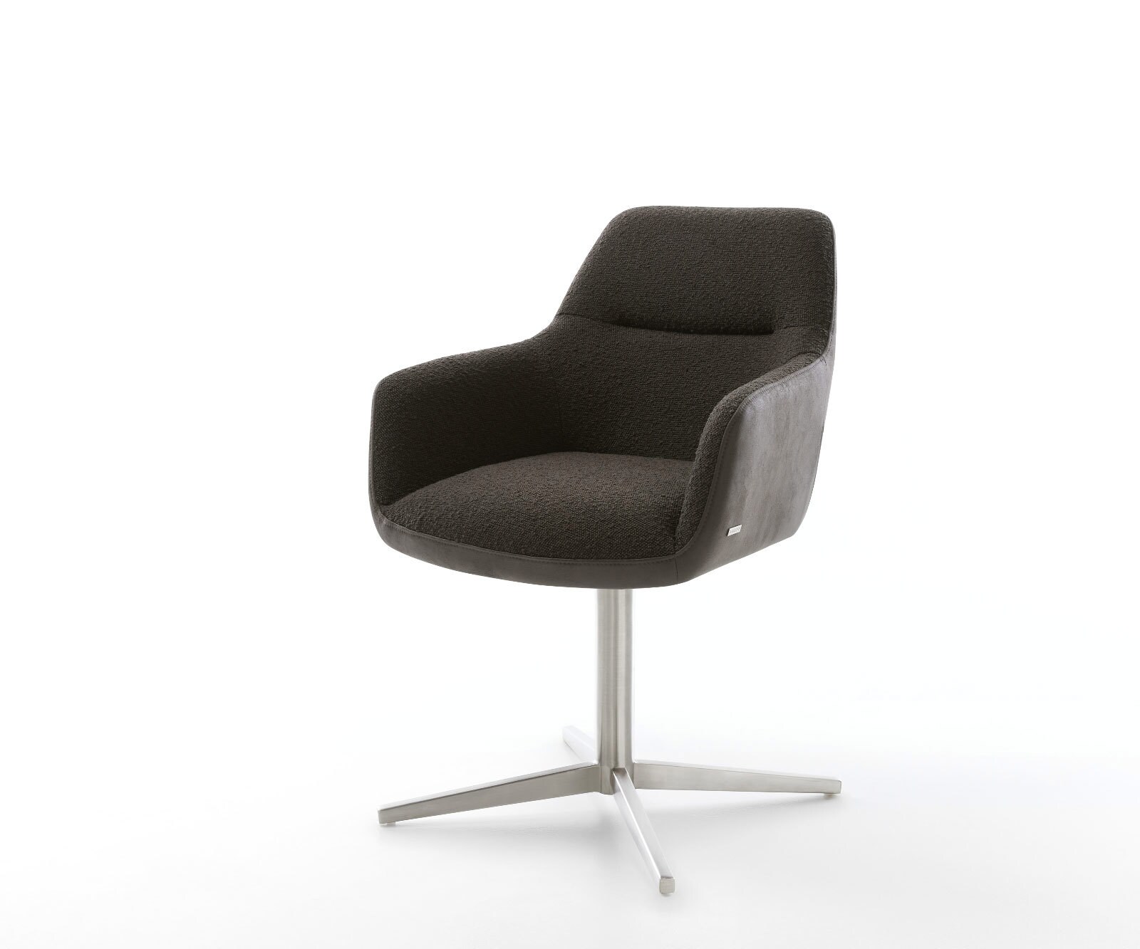 Drehstuhl Pejo-Flex Materialmix Schwarz Fußkreuz Edelstahl 360° drehbar Taschenfederkern Drehstuhl Pejo-Flex Materialmix Schwarz Fußkreuz Edelstahl 360° drehbar Taschenfederkern