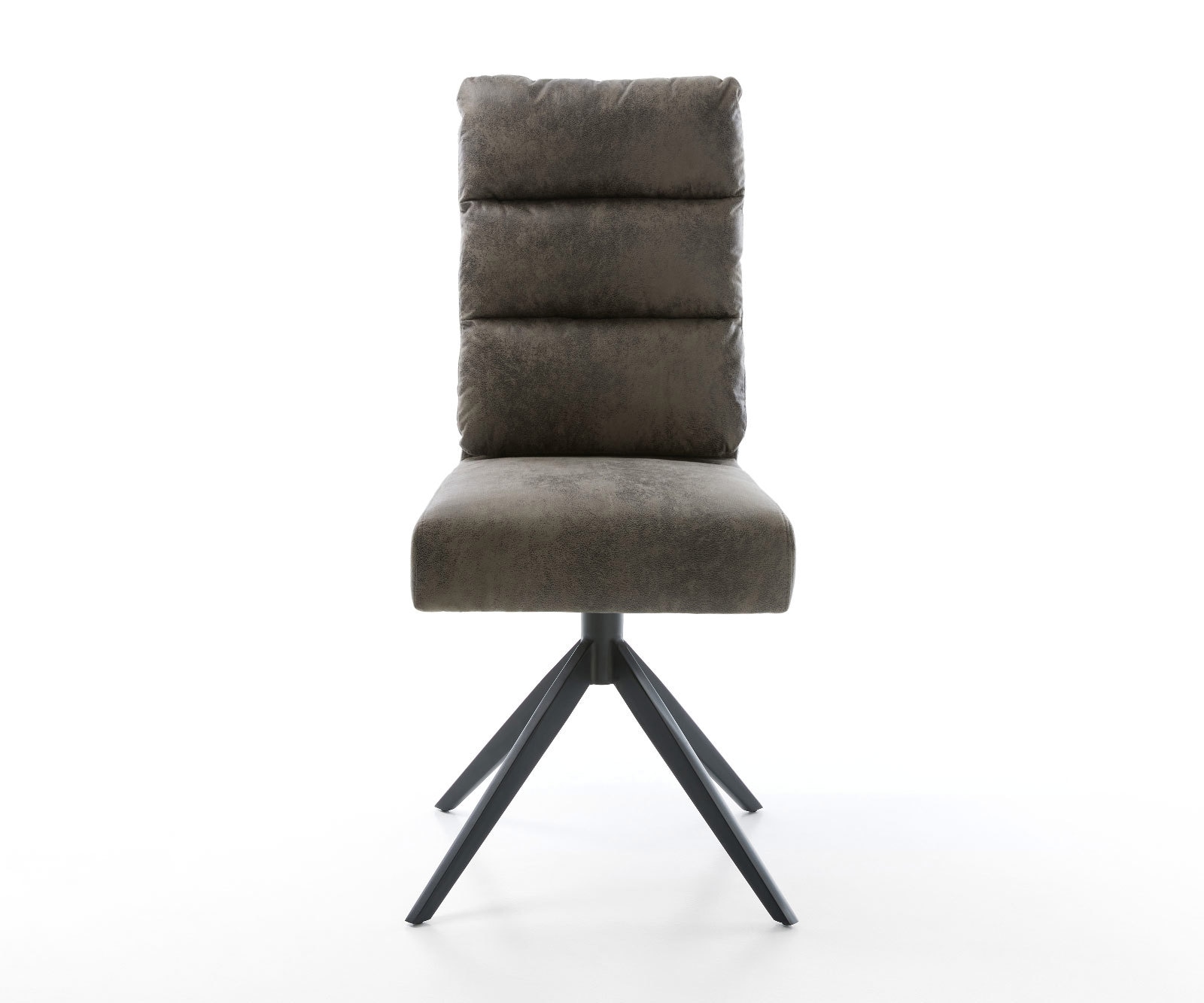 Drehstuhl Pela-Flex Mikrofaser Grau Antik Kreuzgestell breit Schwarz 360° drehbar Wippfunktion Taschenfederkern 1