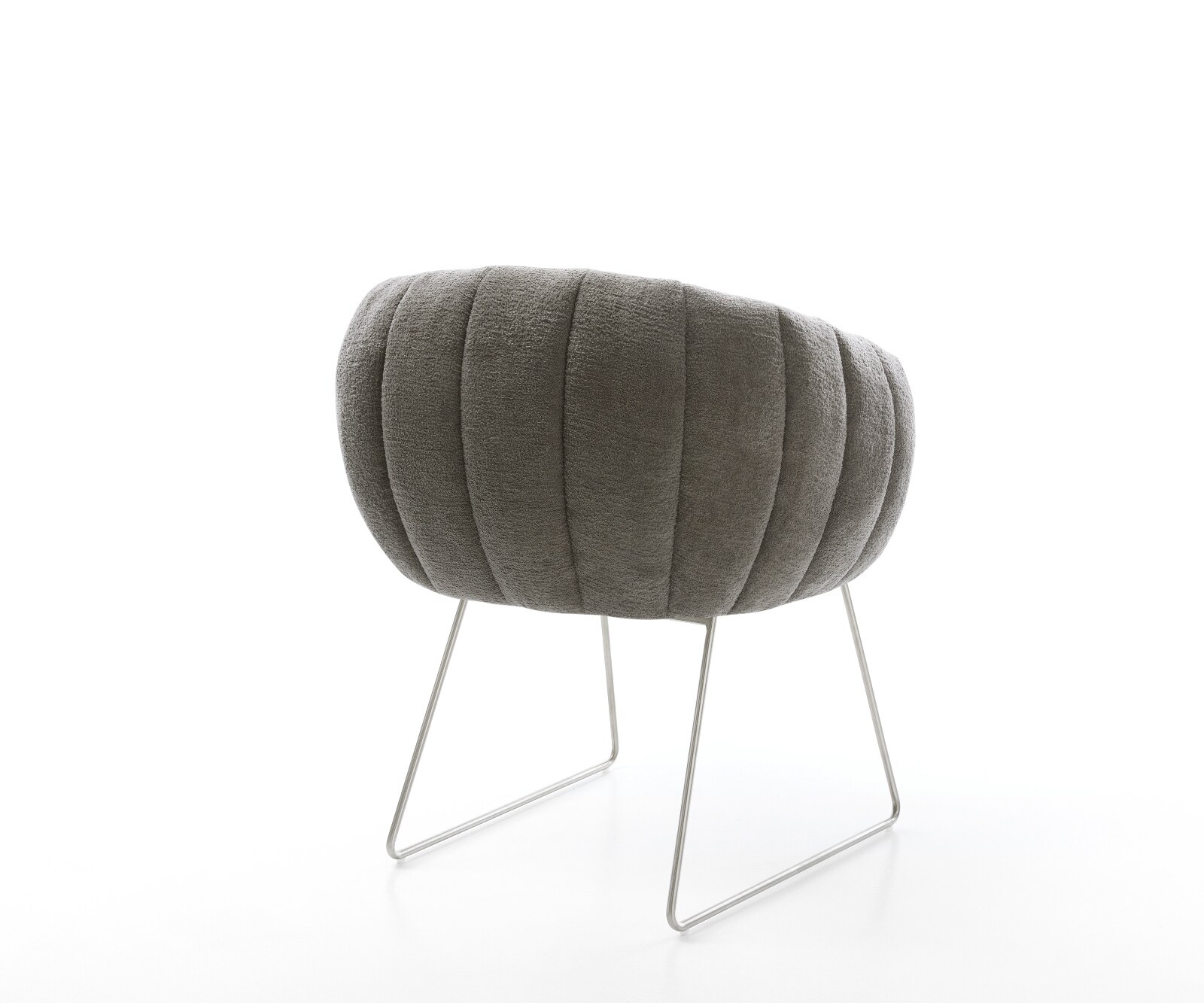 Esszimmerstuhl Jada-Flex Bouclé Soft Schlamm Kufengestell Edelstahl Taschenfederkern 4