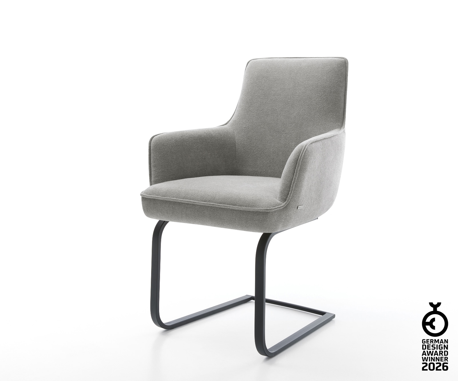 Freischwinger Heira-Flex mit Armlehnen Strukturstoff Soft Grau Freischwinge günstig online kaufen