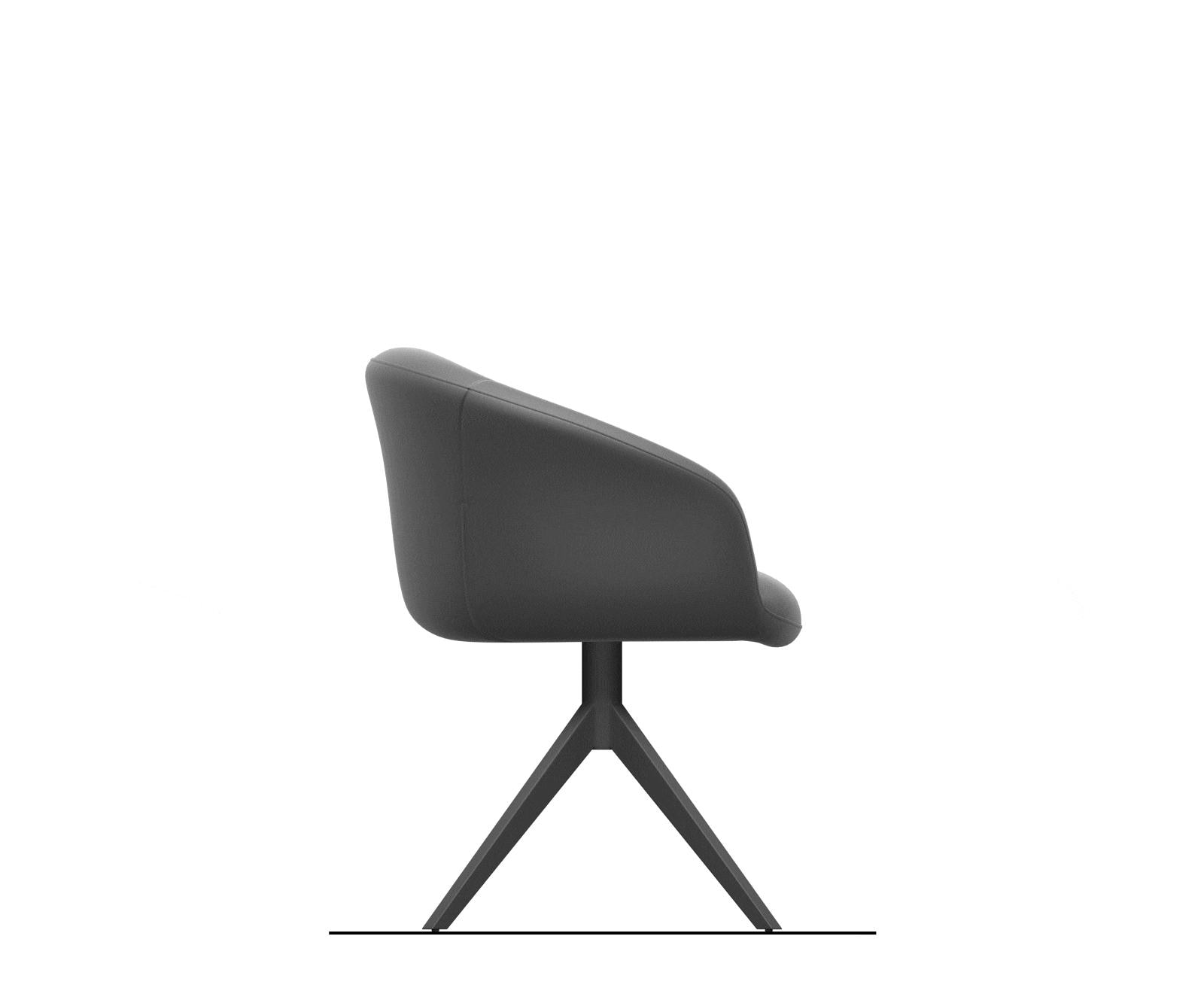 Drehstuhl Vinka-Flex mit Armlehnen Strukturstoff Soft Grau Kreuzgestell breit Edelstahl 360° drehbar Wippfunktion Taschenfederkern 9