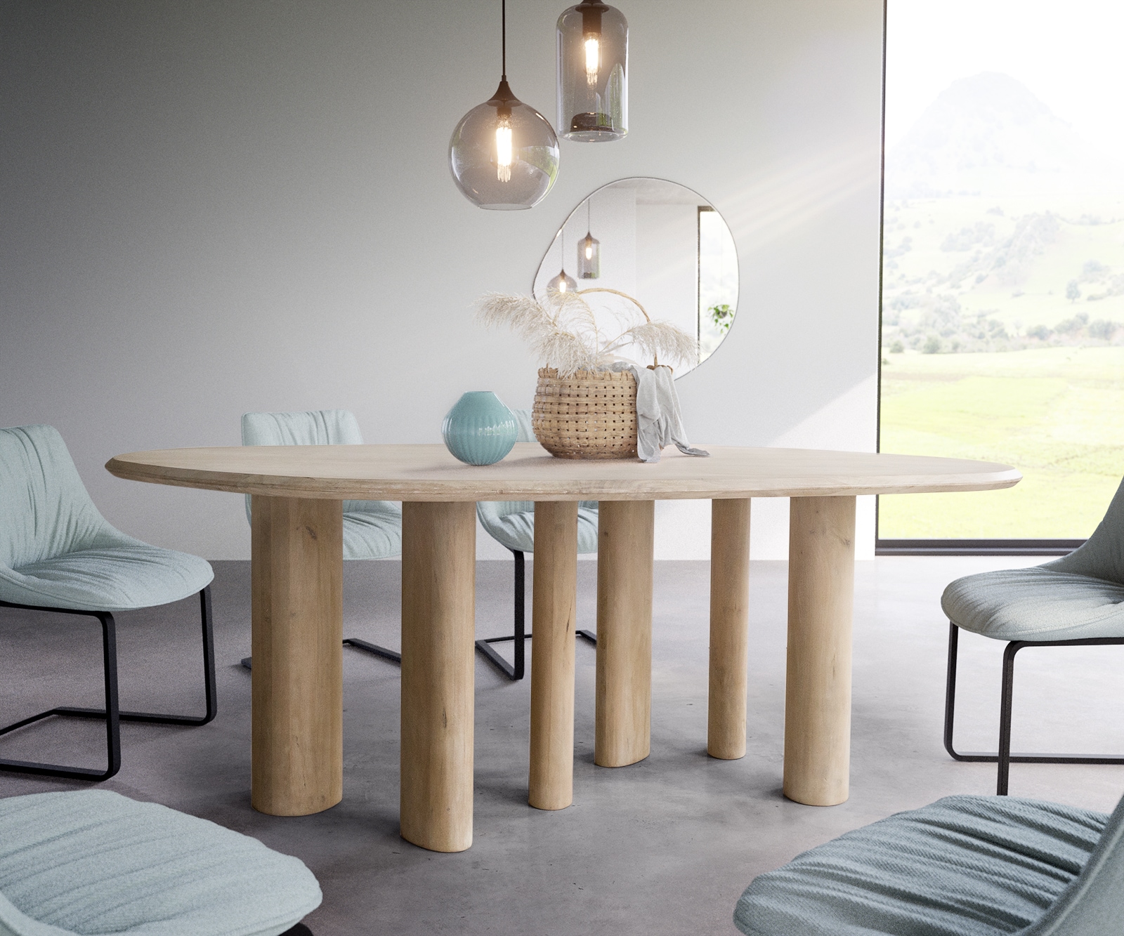 Esstisch Widoa 200x120 cm Mango White Wash 2