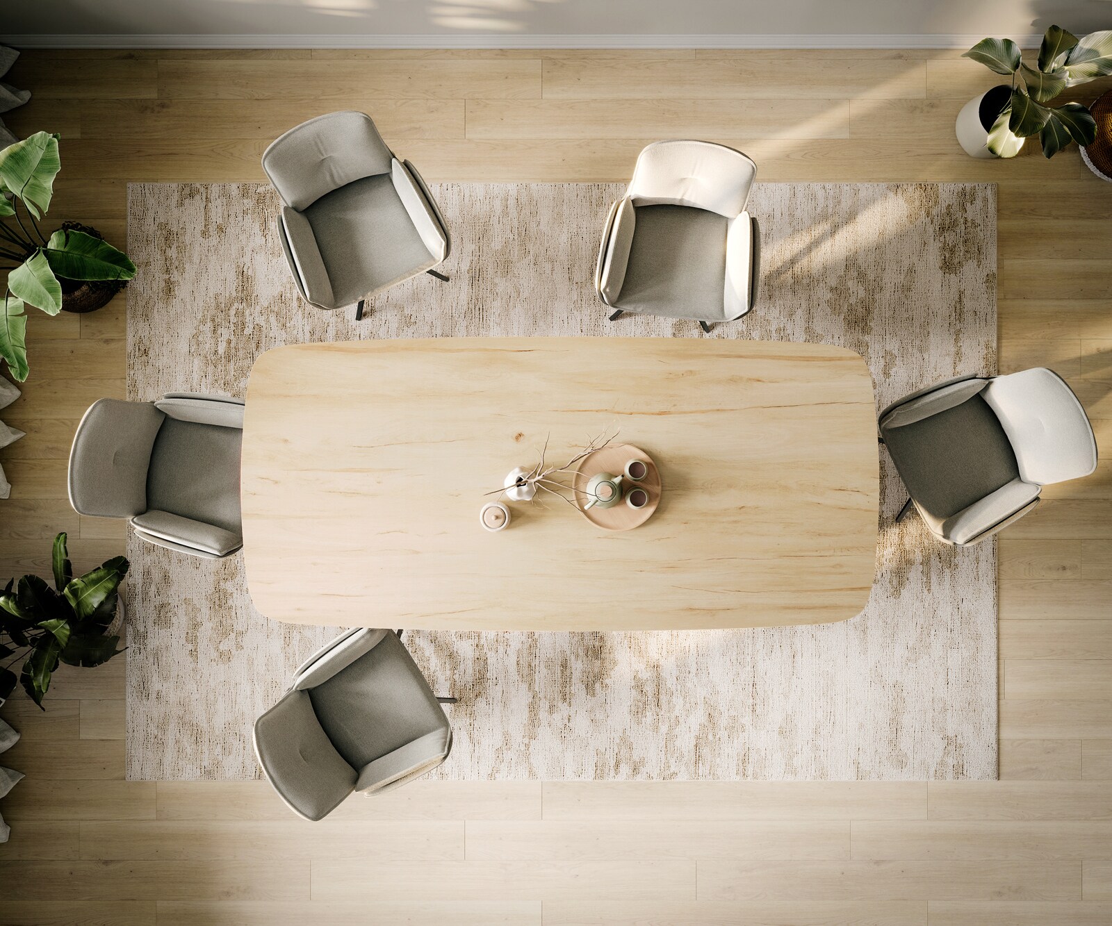 Esstisch Edge Boot 260x120 cm Keramik Laminam® Sabbia Eichefarbig Metall Schräg Schwarz 6