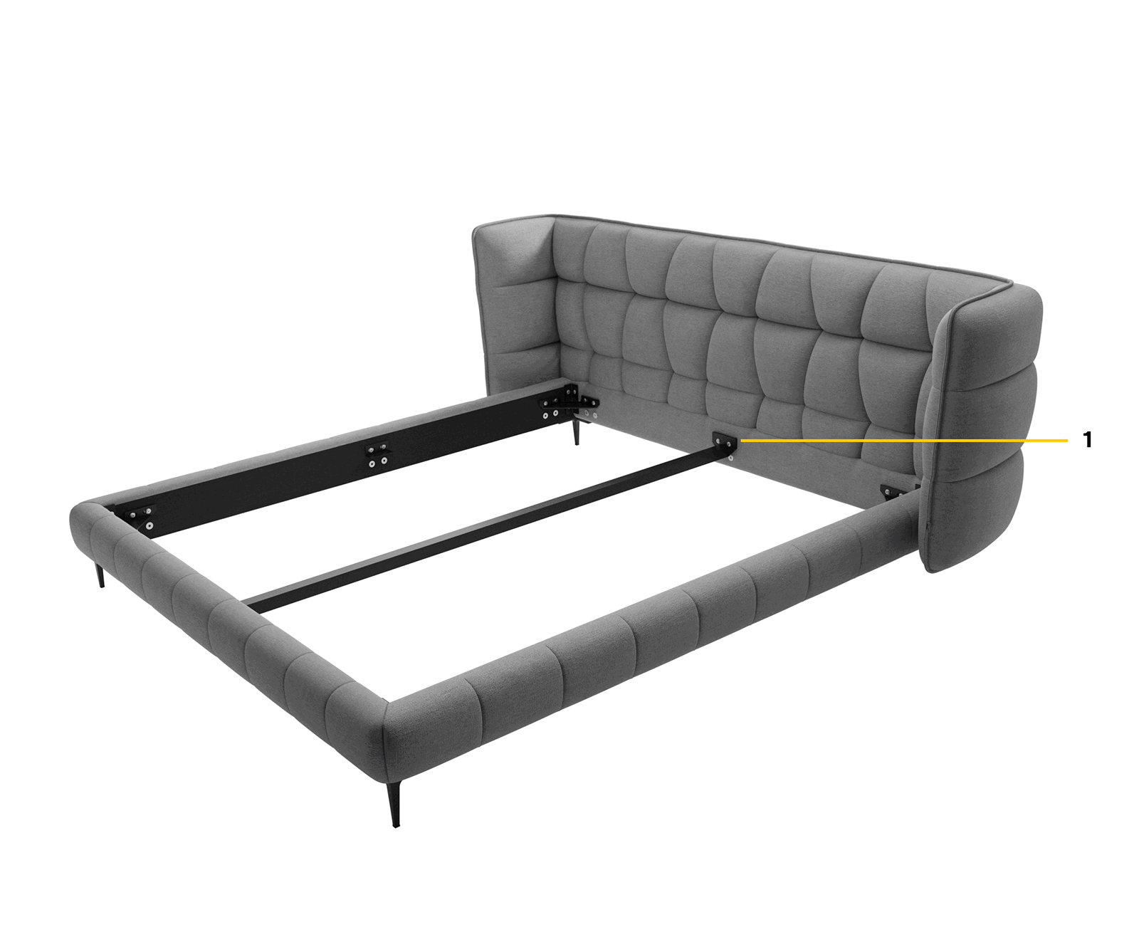 Polsterbettgestell Capujo 180x200 cm Mikrofaser Grau 5