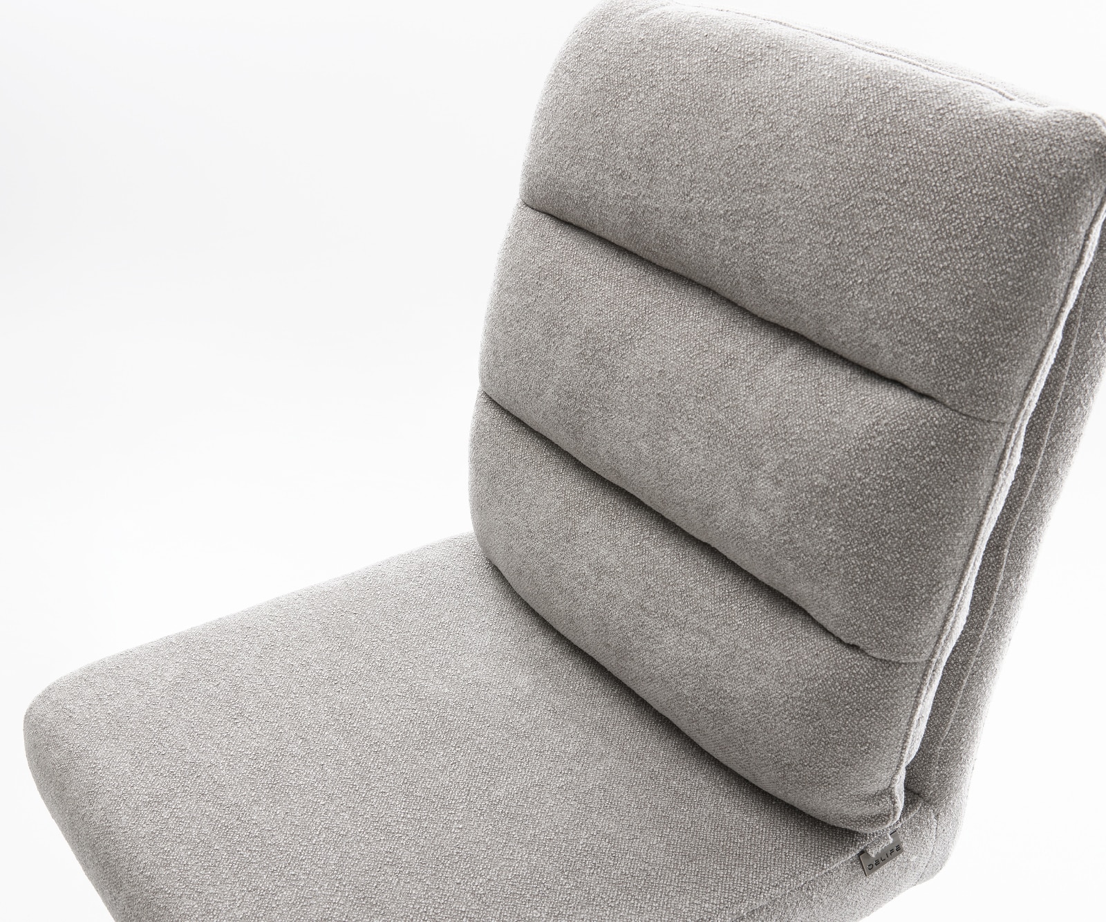Barstuhl Pela-Flex Strukturstoff Soft Grau Drehfuß höhenverstellbar Metall Titanfarben 3