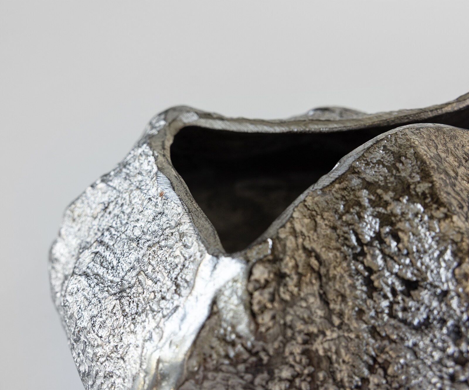 Vase Cratera B29 x T24 x H19 cm Aluminium Platin Handgemacht 5