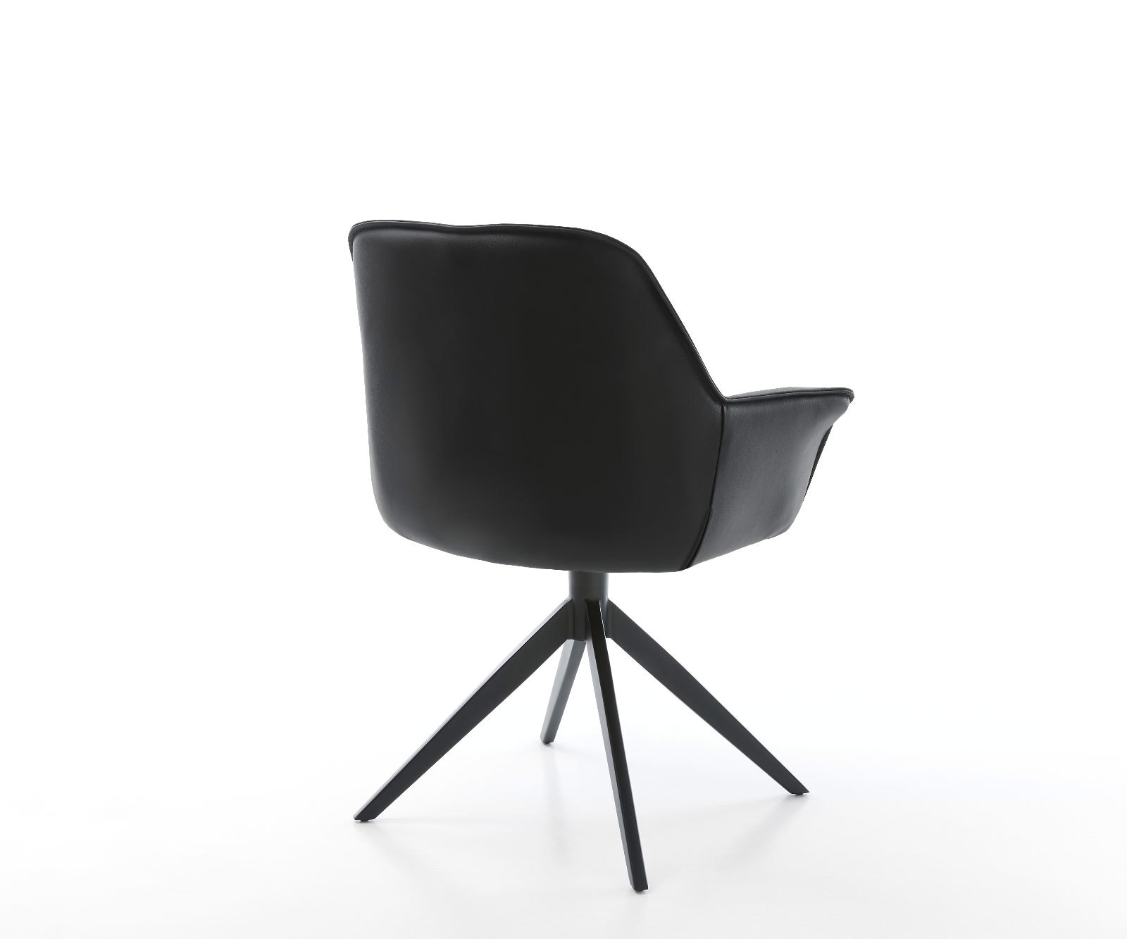 Esszimmerstuhl Keila-Flex mit Armlehnen Echt-Leder Schwarz Kreuzgestell breit Schwarz 4 Esszimmerstuhl Keila-Flex mit Armlehnen Echt-Leder Schwarz Kreuzgestell breit Schwarz 4