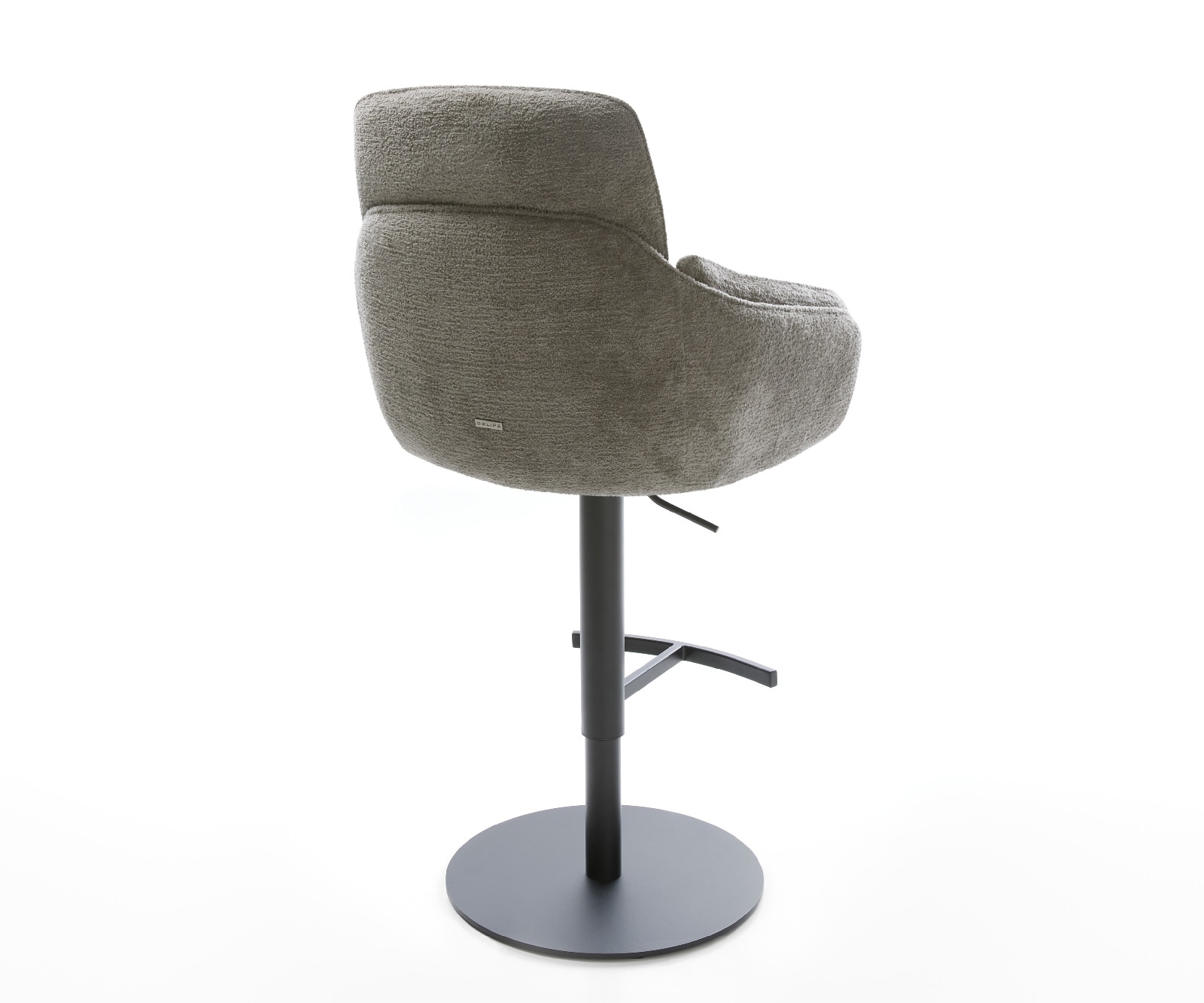Barstuhl Luan-Flex Bouclé Soft Schlamm Drehfuß höhenverstellbar Metall Schwarz 4