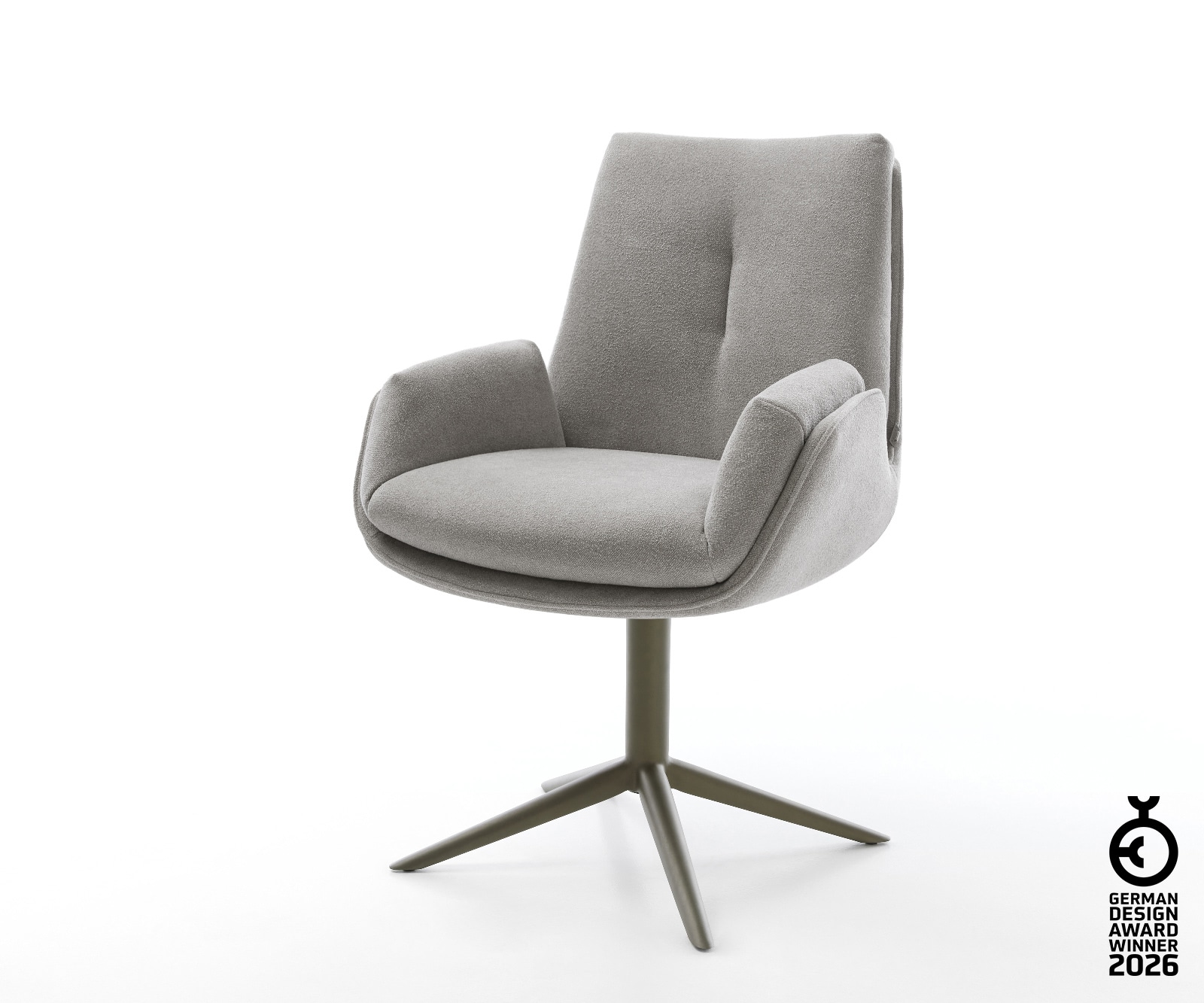 Drehstuhl Clea-Flex Strukturstoff Soft Grau Fußkreuz Effektfinish Titan 360 günstig online kaufen