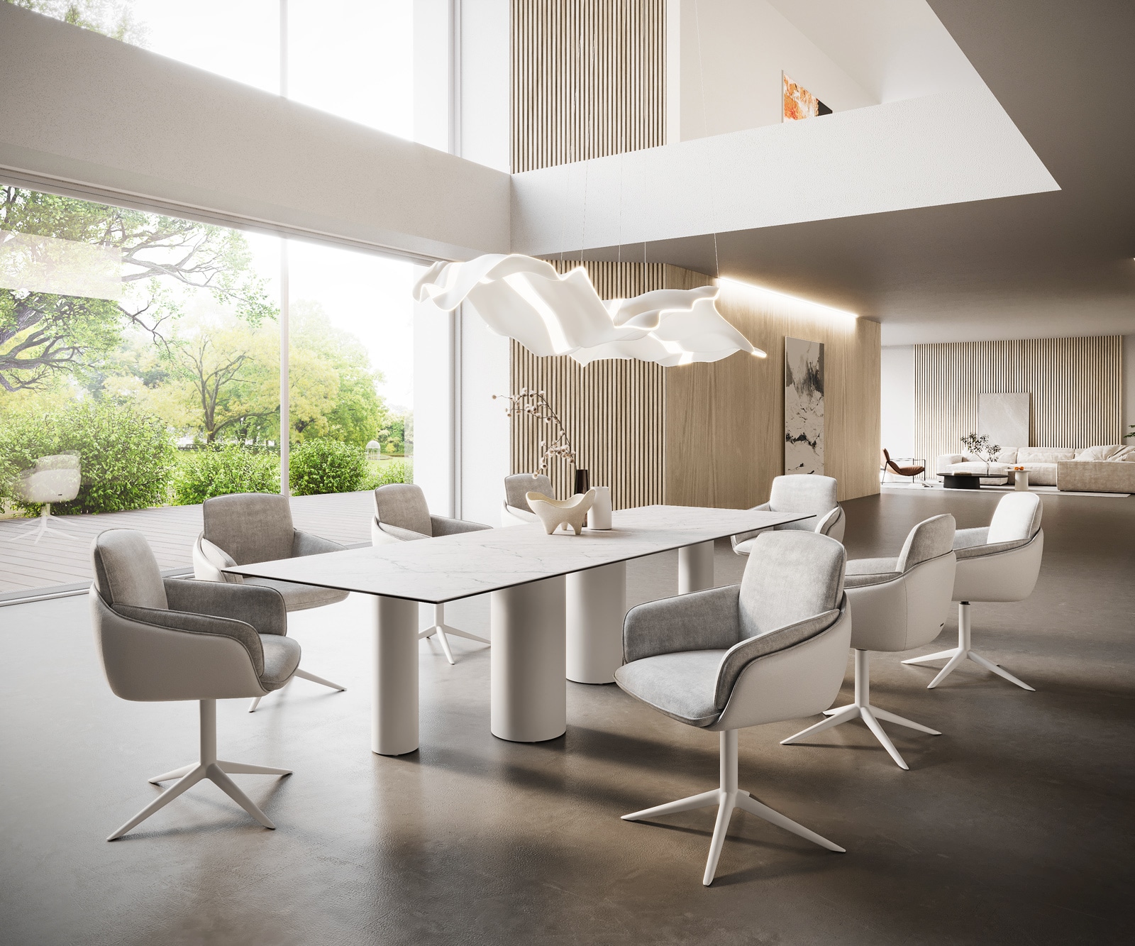 Esstisch Edge 300x100 Keramik Laminam®Statuarietto Weiß Pilier Metall Weiß 6 Esstisch Edge 300x100 Keramik Laminam®Statuarietto Weiß Pilier Metall Weiß 6