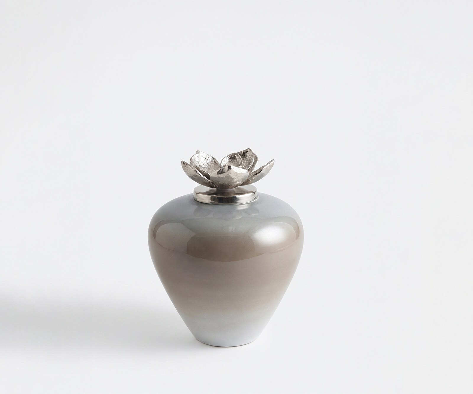 Vase Florena l19 x P19 x H24 cm Verre Mokka Opal Fait main