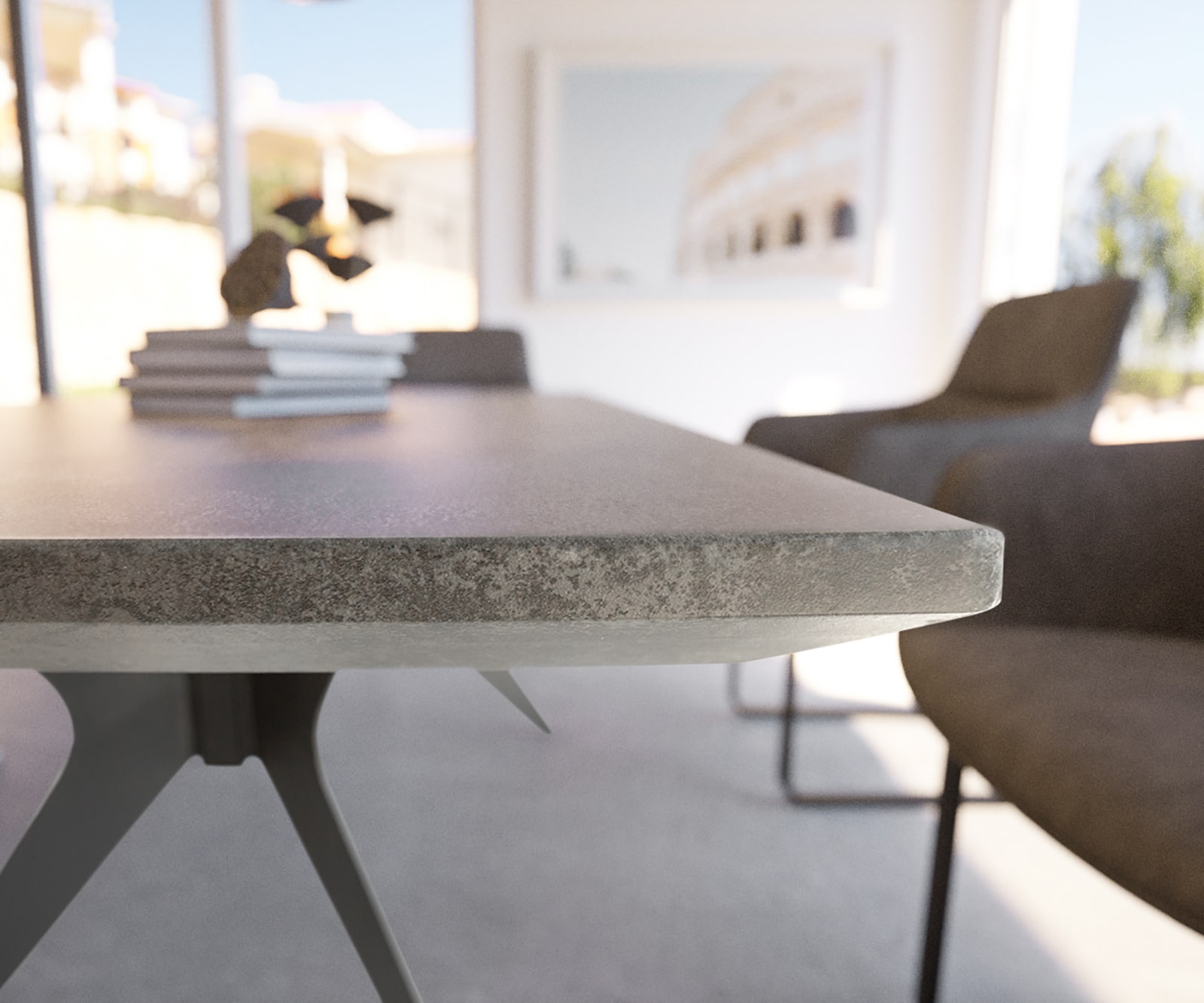 Esstisch Edona 160/200x90 cm Keramik Optik Grau Metall ausziehbar 2 Esstisch Edona 160/200x90 cm Keramik Optik Grau Metall ausziehbar 2