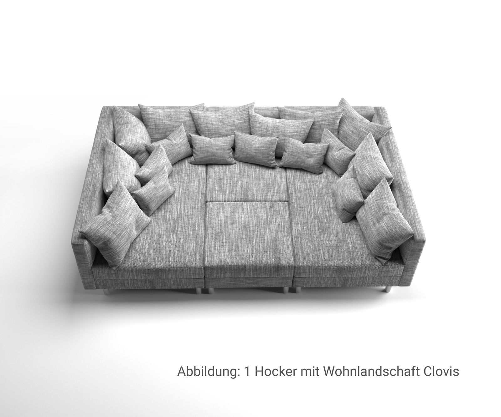 Hocker Clovis B98 x T83 Hellgrau Modul Strukturstoff 5 Hocker Clovis B98 x T83 Hellgrau Modul Strukturstoff 5