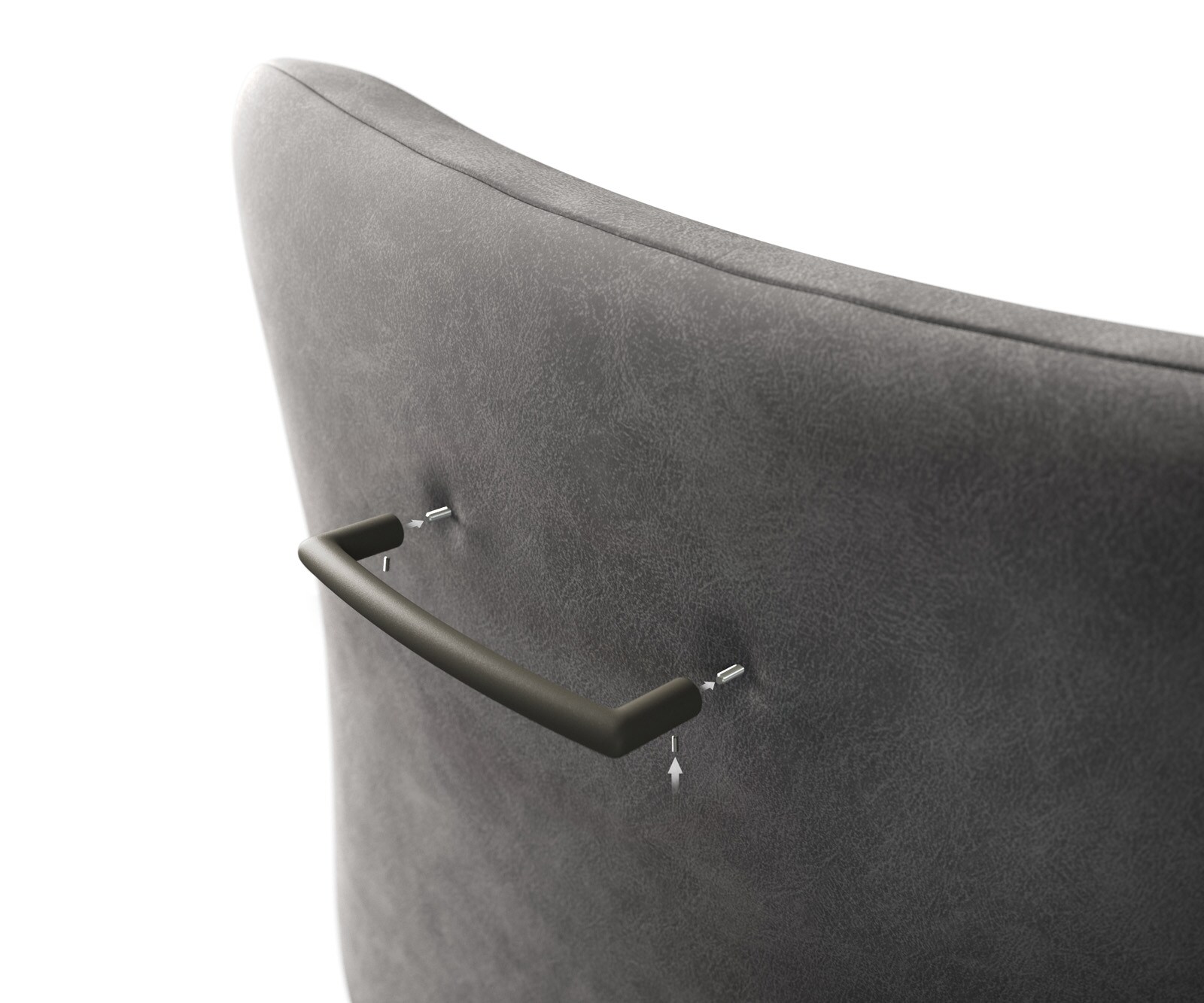Barstuhlgriff Flex-Rund Metall Effektlackierung Titan 2