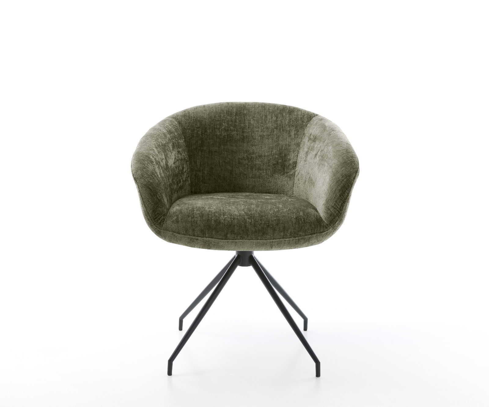 Drehstuhl Vinka-Flex mit Armlehnen Chenille Olive Kreuzgestell konisch Schwarz 180° drehbar Taschenfederkern 1 Drehstuhl Vinka-Flex mit Armlehnen Chenille Olive Kreuzgestell konisch Schwarz 180° drehbar Taschenfederkern 1