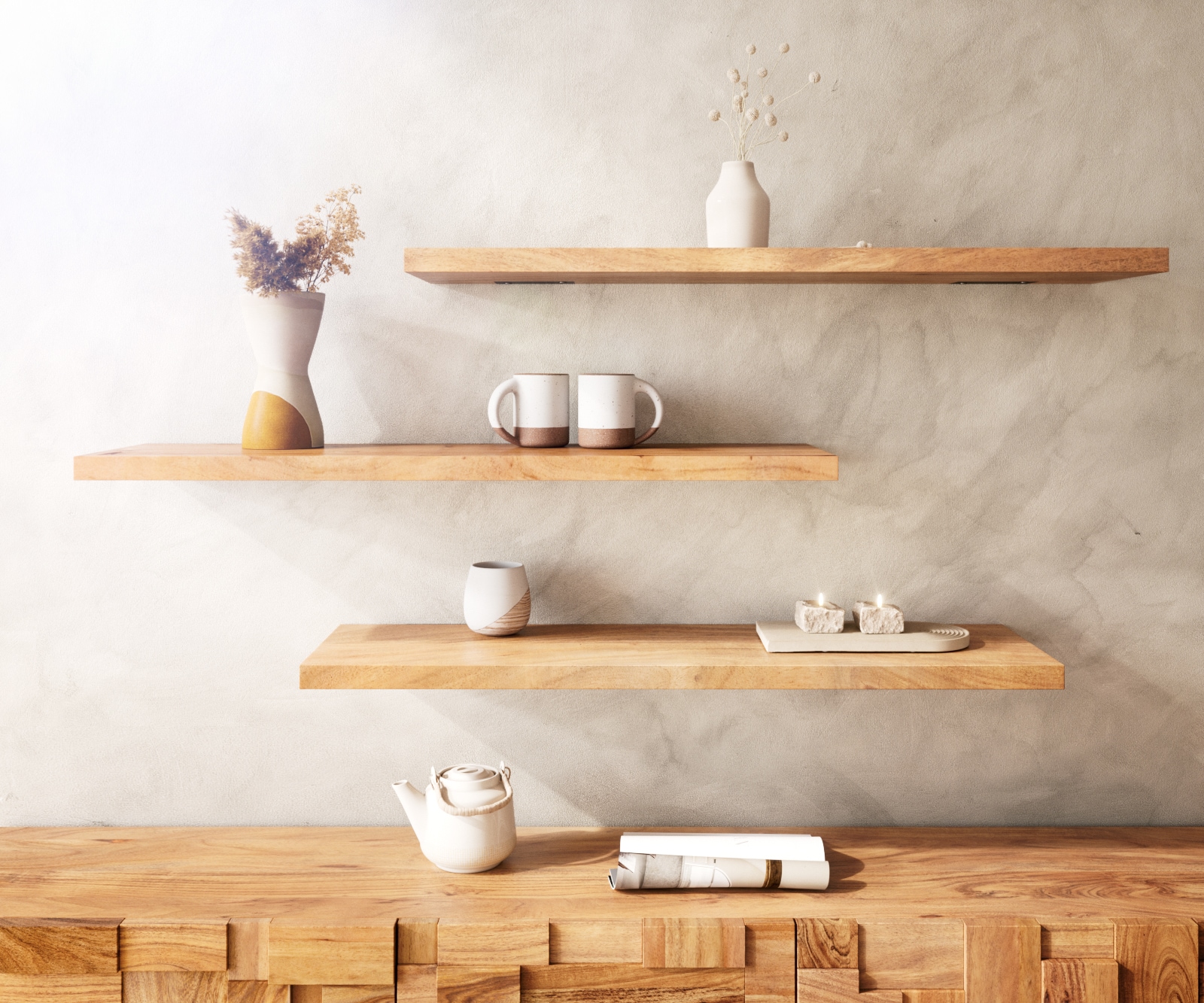 Wandregal Edge 145 cm Akazie Natur gerade Kante Massiv 3 Wandregal Edge 145 cm Akazie Natur gerade Kante Massiv 3