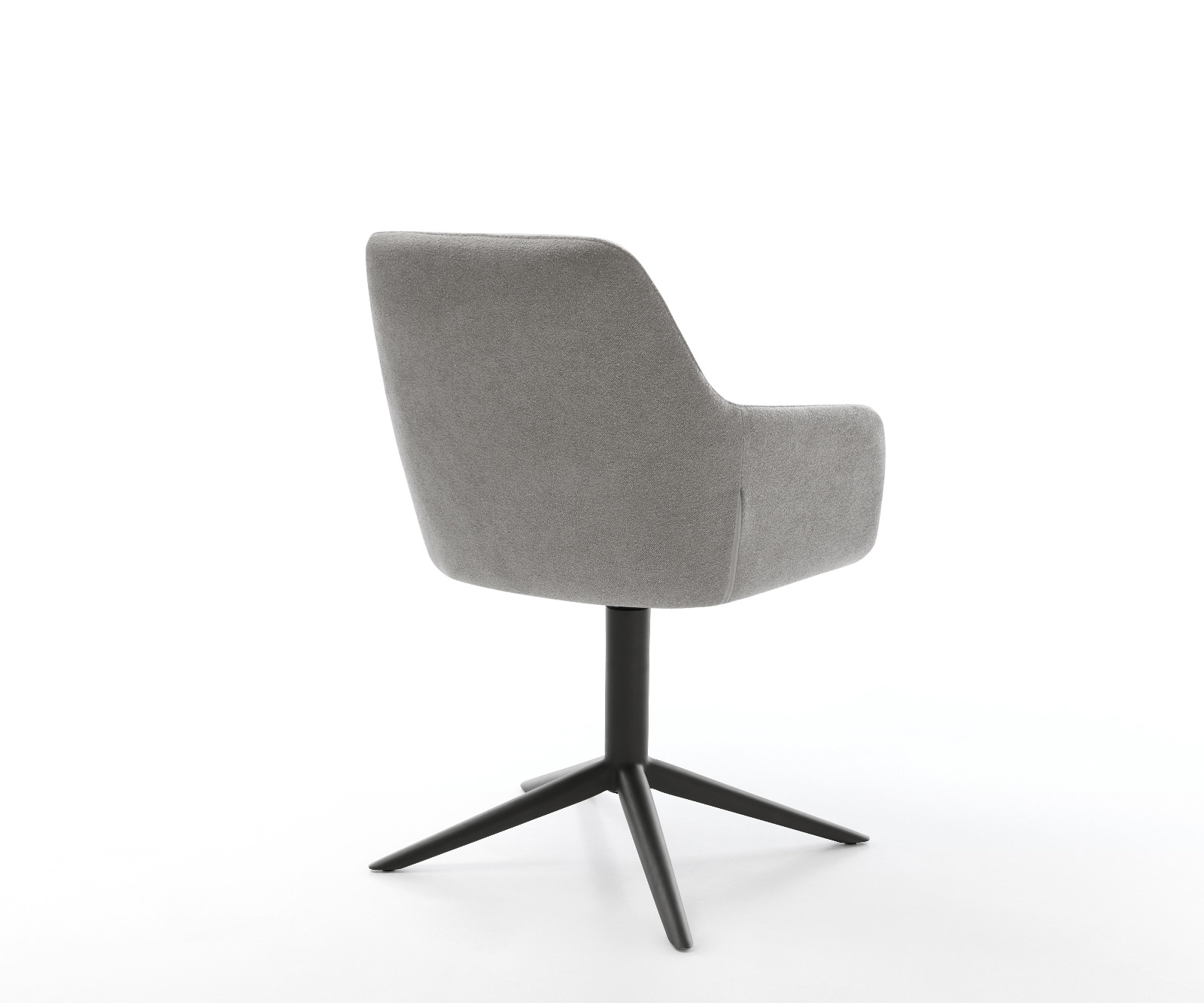 Drehstuhl Pejo-Flex Strukturstoff Soft Grau Fußkreuz Schwarz 360° drehbar Wippfunktion Taschenfederkern 4