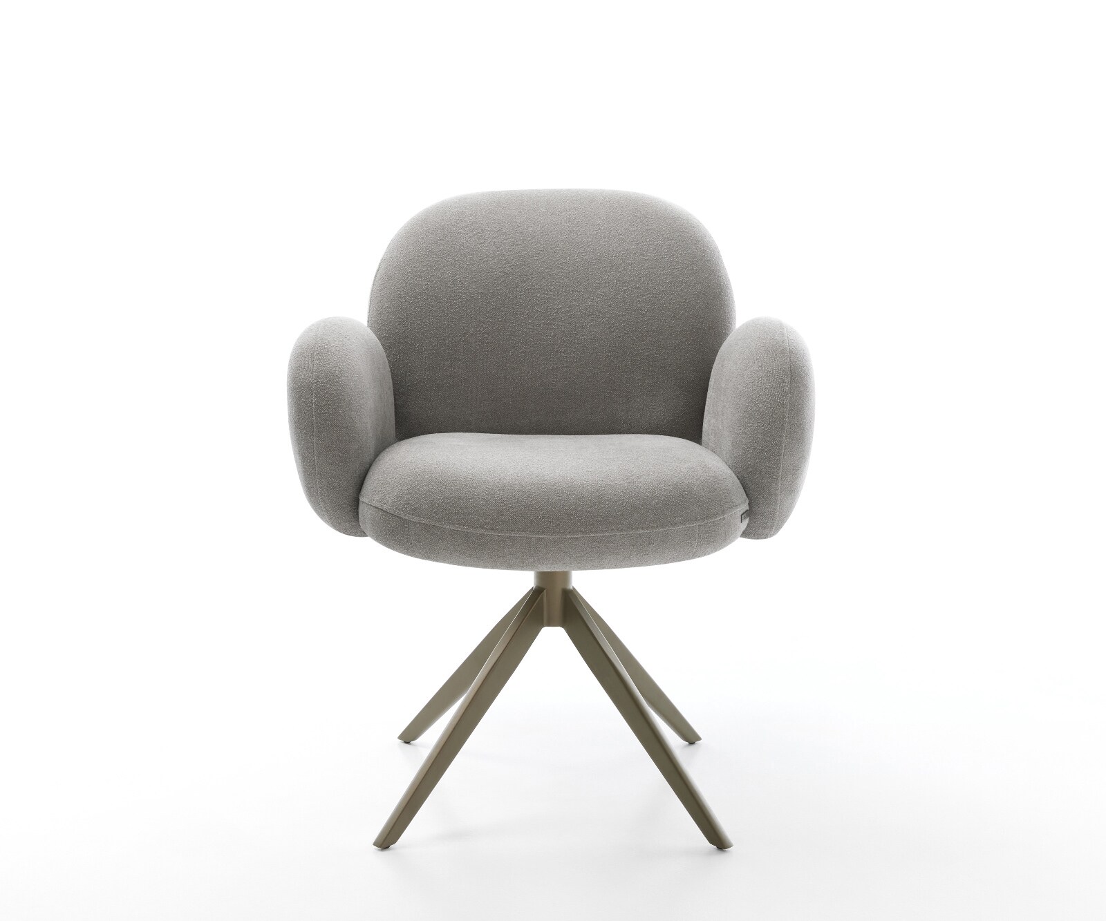 Drehstuhl Nube-Flex mit Armlehnen Strukturstoff Soft Grau Kreuzgestell breit Effektfinish Titan 360° drehbar Wippfunktion Taschenfederkern 2