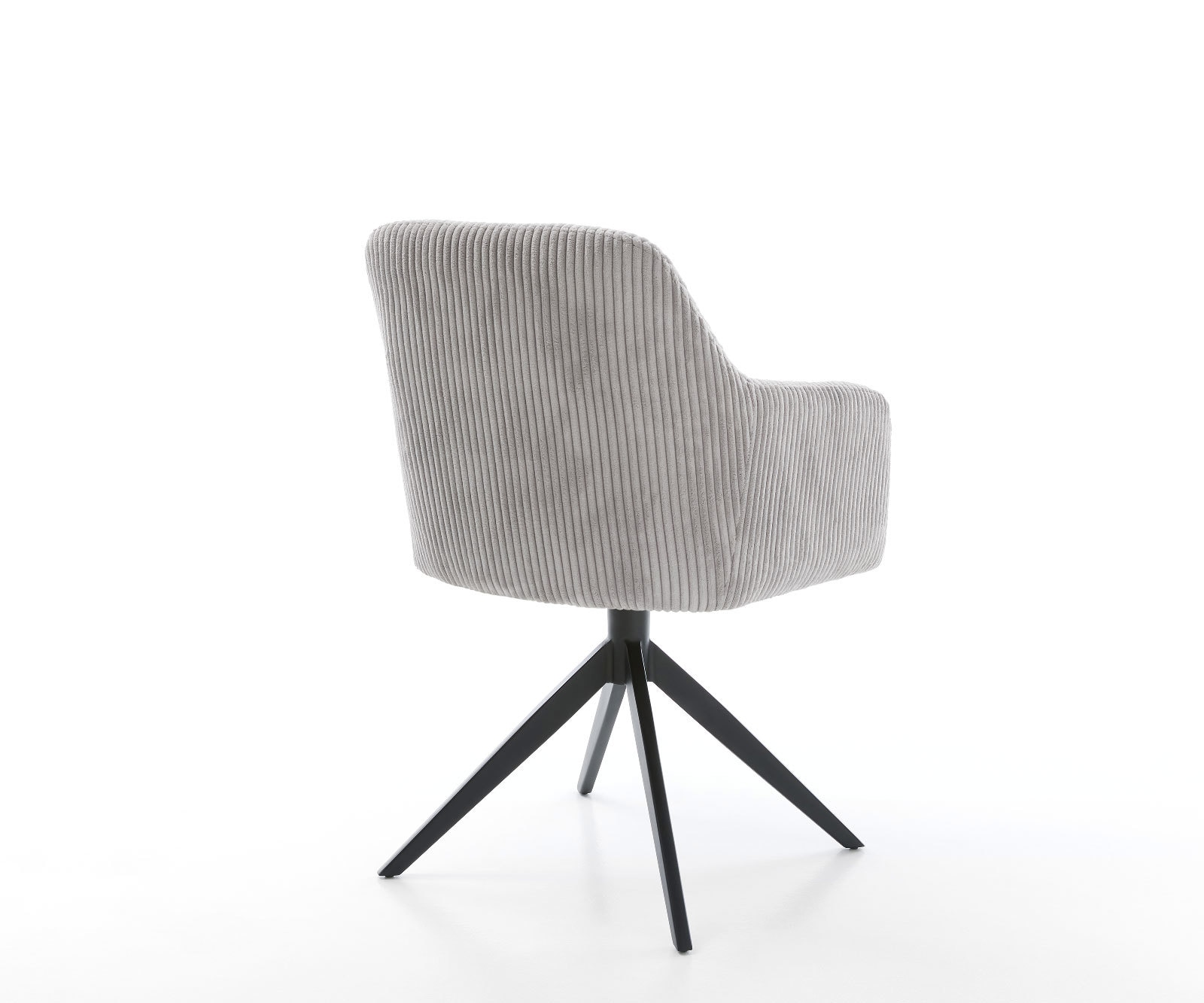 Esszimmerstuhl Greg-Flex Cord Silbergrau Kreuzgestell breit Schwarz Taschenfederkern 4 Esszimmerstuhl Greg-Flex Cord Silbergrau Kreuzgestell breit Schwarz Taschenfederkern 4