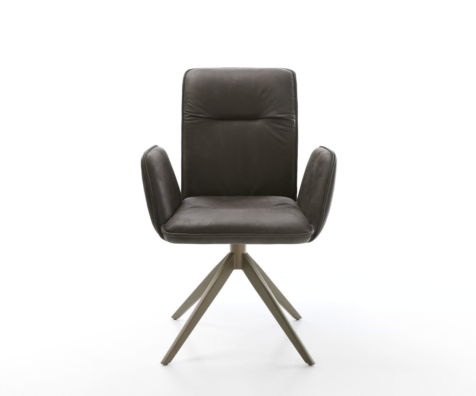 Drehstuhl Vinja-Flex Mikrofaser Anthrazit Vintage Kreuzgestell breit Effektfinish Titan 360° drehbar 1