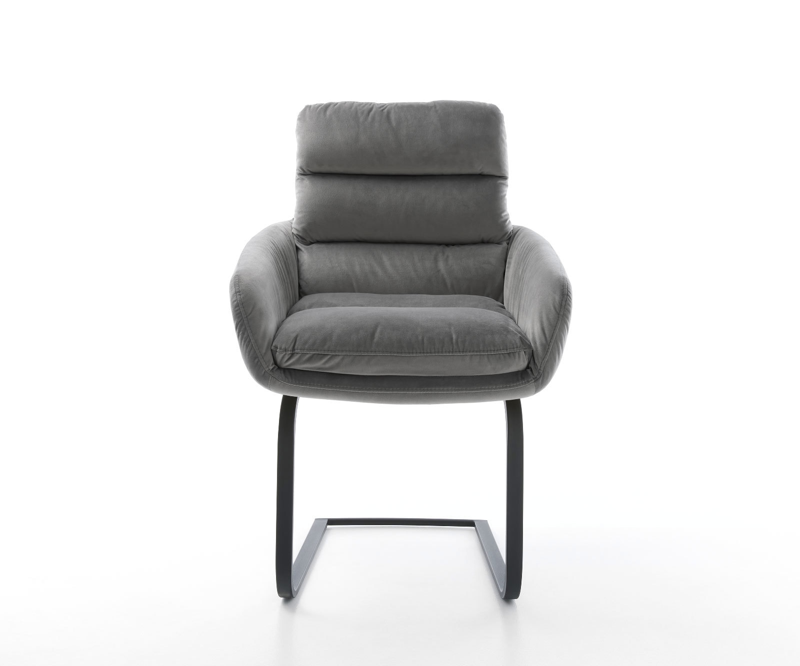 Freischwinger Abelia-Flex mit Armlehnen Samt Grau Freischwinger flach Schwarz 2