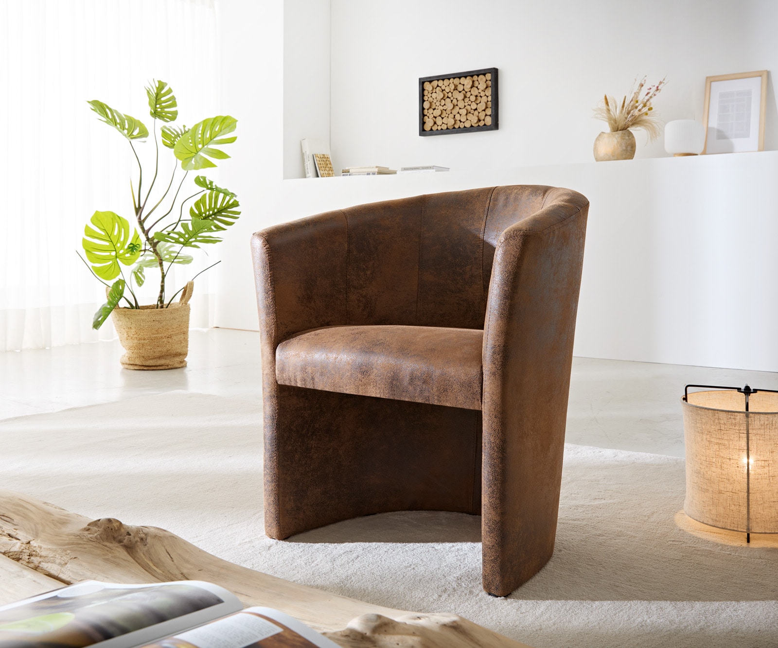 Cocktailsessel Pieder Braun Lounge gepolstert Antik Optik Cocktailsessel Pieder Braun Lounge gepolstert Antik Optik