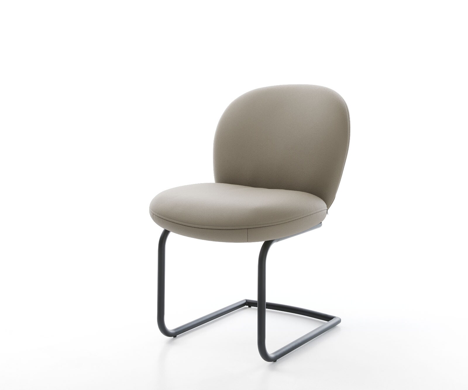 Freischwinger Nube-Flex Echt-Leder Schlamm Freischwinger rund Schwarz Taschenfederkern