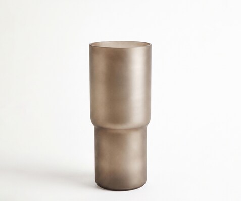Vase Columna B18 x T18 x H40 cm Glas Opal Mundgeblasen