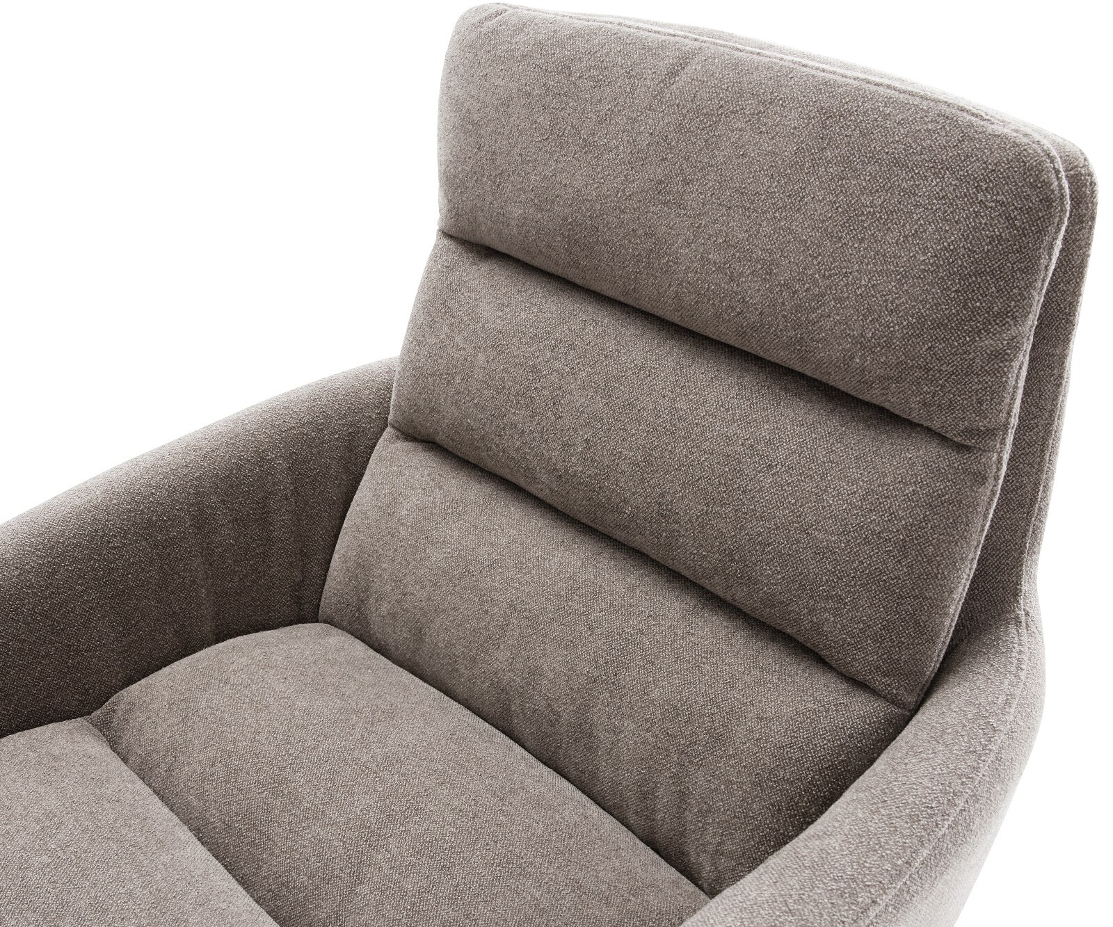 Drehstuhl Abelia-Flex mit Armlehnen Strukturstoff Soft Taupe Fußkreuz Weiß 360° drehbar Wippfunktion 4