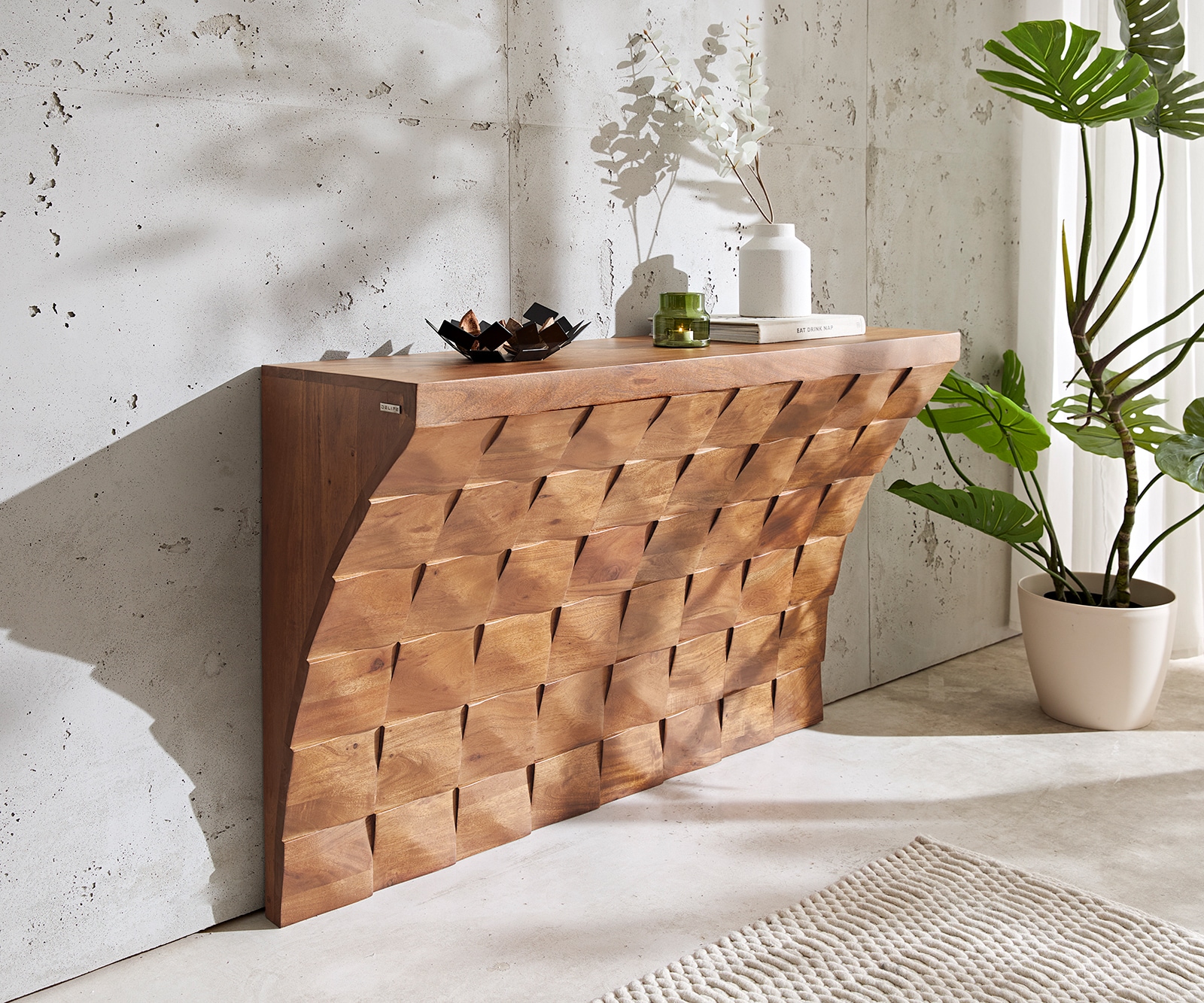 Konsole Eremos 120x35 cm Akazie Natur